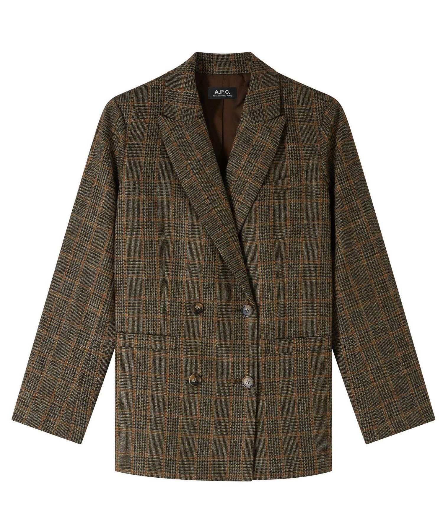 【アーペーセー/A.P.C.】のLucy ジャケット インテリア・キッズ・メンズ・レディースファッション・服の通販 founy(ファニー) 　ファッション　Fashion　レディースファッション　Fashion for Women　アウター　Coat / Outerwear Collection　レディースジャケット・軽アウター　Jackets　ショルダー　Shoulder, Shoulder Strap　ジャカード／ジャガード　Jacquard, Woven Pattern　ジャケット　Jacket, Outerwear　ストレート　Straight, Straight Cut　ダブル　Double, Double-Breasted　フェイク　Faux, Fake　フェルト　Felt, Felt Fabric　ポケット　Pocket, Pocket Detail　マロン|ID: prp329100004823909 ipo3291000000035080094