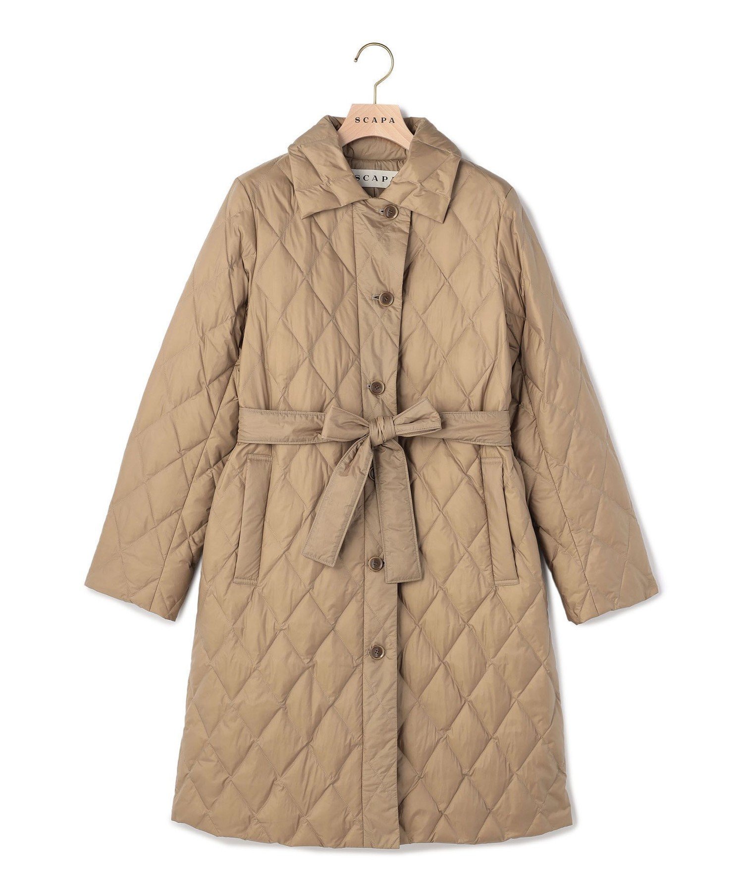 【スキャパ/SCAPA】のステラダウンコート インテリア・キッズ・メンズ・レディースファッション・服の通販 founy(ファニー) 　ファッション　Fashion　レディースファッション　Fashion for Women　アウター　Coat / Outerwear Collection　コート・ロングコート・ピーコート　Long Coats, Peacoats & More　ダウンジャケット・軽量ダウン　Warm & Lightweight Down Jackets　エレガント 上品　Elegant　キルティング　Quilted, Quilting　シンプル　Simple, Minimal　ダウン　Down, Puffer　ベージュ|ID: prp329100004823910 ipo3291000000035080106