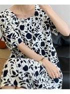 【ミニミニストア/miniministore】の花柄ワンピース スクエアネック レトロ ホワイト|ID: prp329100004823917 ipo3291000000035080170