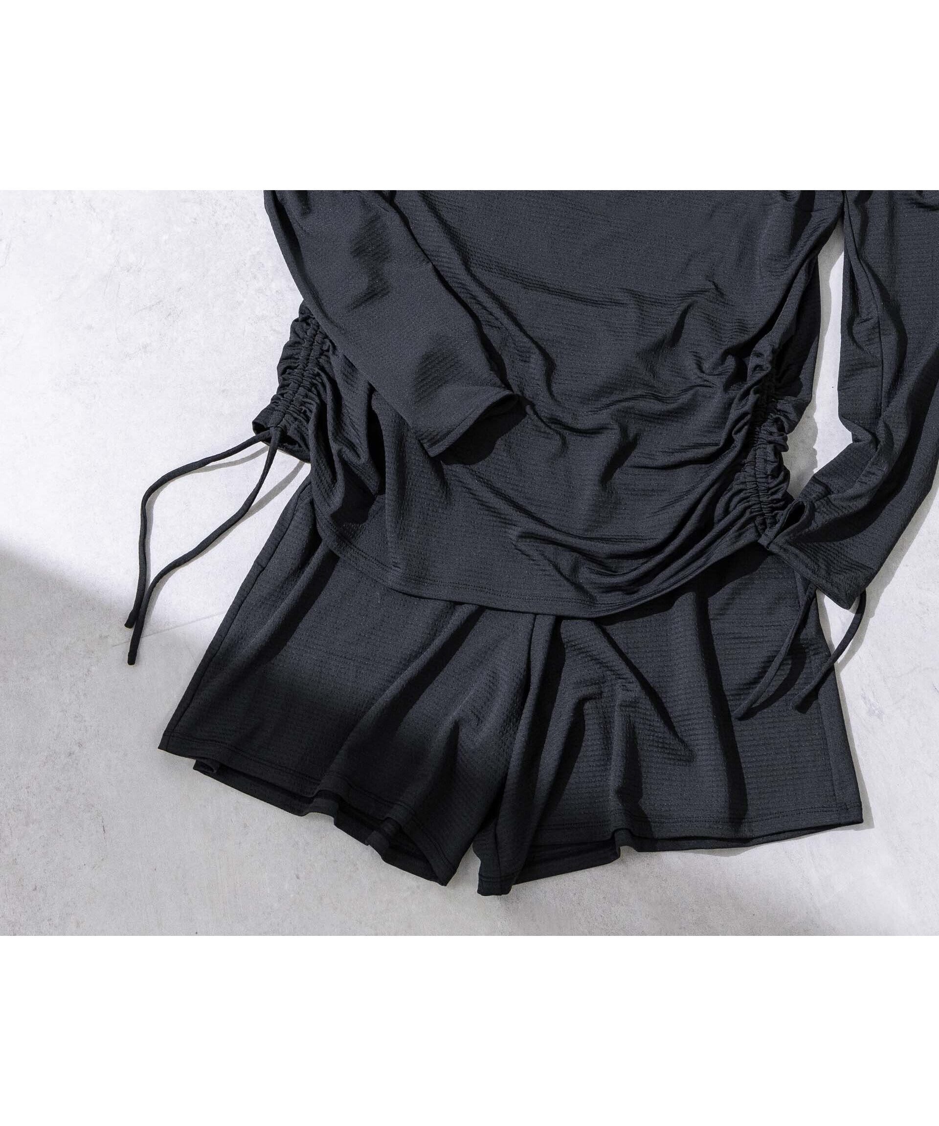 【ナノ ユニバース/nano universe】のWATERSIDE DAILYWEAR/ラッシュガードセット インテリア・キッズ・メンズ・レディースファッション・服の通販 founy(ファニー) 　ファッション　Fashion　レディースファッション　Fashion for Women　カットソー　Cut and Sewn Top　サマー　Summer, Summer Style　ビーチ　Beach, Seaside　ボーダー　Border, Stripe　水着　Swimsuit, Swimwear　リラックス　Relax, Relaxed Fit　夏　Summer　2024年　2024　旅行　Travel　2024-2025秋冬・A/W　Autumn/Winter 2024–25 AW24–25　ブラック|ID: prp329100004823920 ipo3291000000035080190