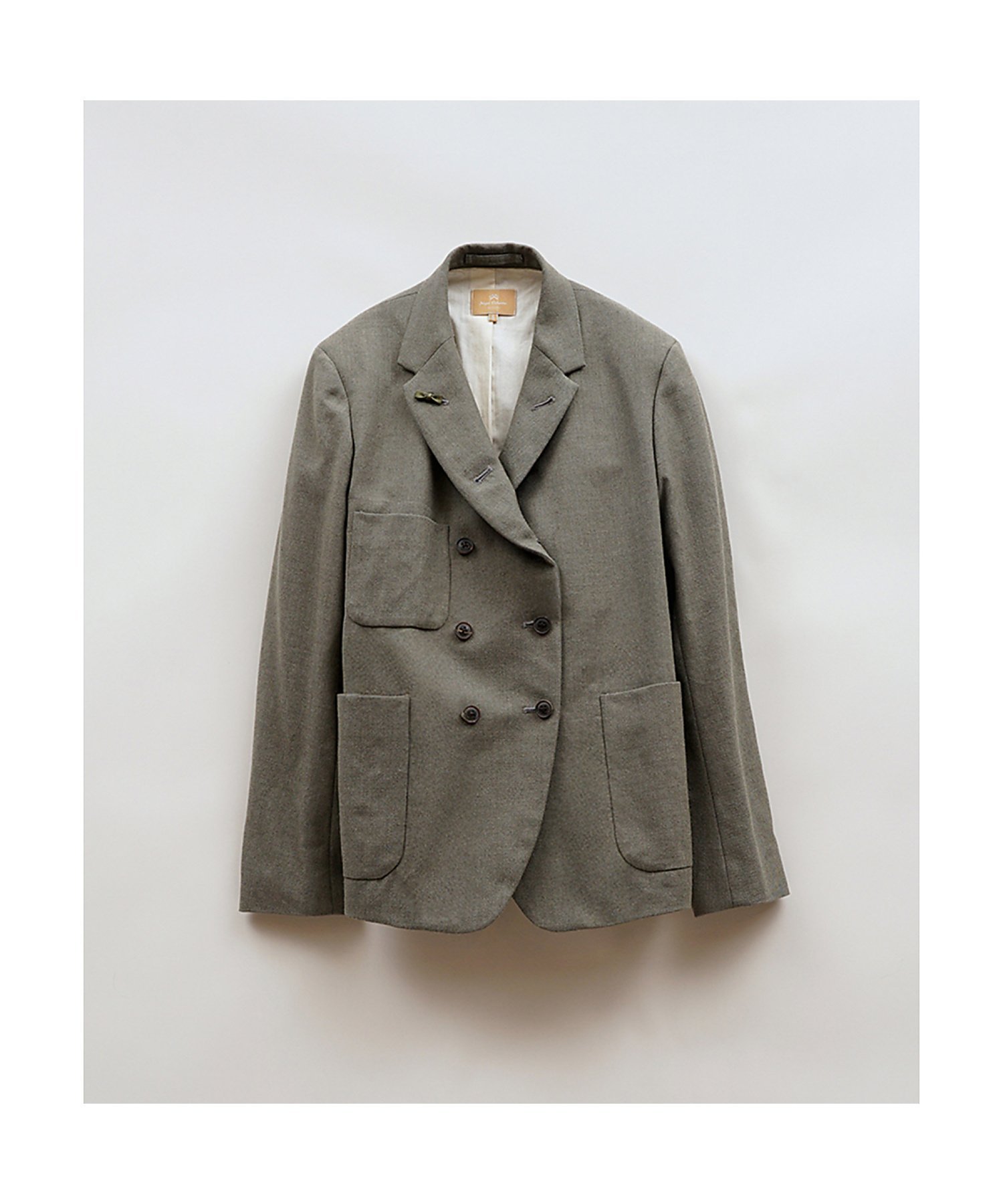 【ナイジェル ケーボン/NIGEL CABOURN】の【公式】WOMAN / ジェントルマンズ ダブルブレスト ジャケット / GEN インテリア・キッズ・メンズ・レディースファッション・服の通販 founy(ファニー) 　ファッション　Fashion　レディースファッション　Fashion for Women　アウター　Coat / Outerwear Collection　レディースジャケット・軽アウター　Jackets　クラシカル　Classical, Vintage-Inspired　ジャケット　Jacket, Outerwear　ダブル　Double, Double-Breasted　パターン　Pattern, Design Print　フォルム　Silhouette, Form　エレガント 上品　Elegant　グレージュ|ID: prp329100004823925 ipo3291000000035080235