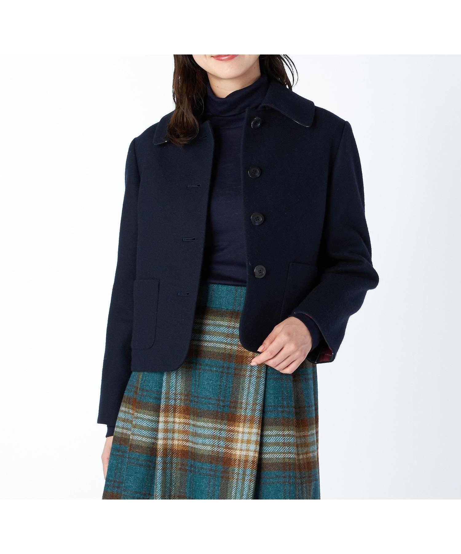 【キース/KEITH】の【Lサイズ】ライトビーバージャケット インテリア・キッズ・メンズ・レディースファッション・服の通販 founy(ファニー) 　ファッション　Fashion　レディースファッション　Fashion for Women　アウター　Coat / Outerwear Collection　レディースジャケット・軽アウター　Jackets　エレガント 上品　Elegant　ジャケット　Jacket, Outerwear　チェック　Check, Plaid, Tartan　ネイビー|ID: prp329100004823944 ipo3291000000035080485