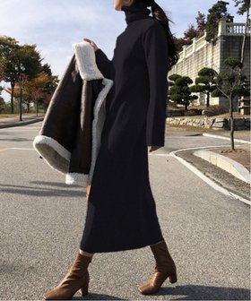 【ミニミニストア/miniministore】のタートルネックニットワンピース 韓国風 人気、トレンドファッション・服の通販 founy(ファニー) ファッション Fashion レディースファッション Fashion for Women ワンピース Dresses ニットワンピース Knit Dresses アクリル Acrylic Material シンプル Simple, Minimal 長袖 Long Sleeve, Full Sleeve ハイネック High Neck, Mock Neck フェミニン Feminine, Girly 無地 Plain, Solid Color ロング Long, Long-Length エレガント 上品 Elegant |ID:prp329100004823946