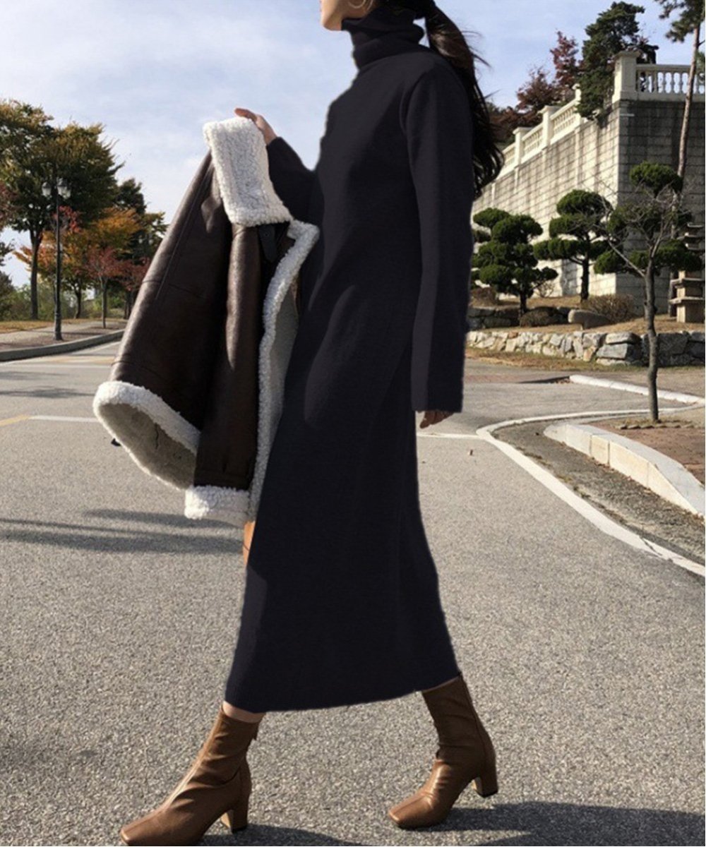【ミニミニストア/miniministore】のタートルネックニットワンピース 韓国風 人気、トレンドファッション・服の通販 founy(ファニー) 　ファッション　Fashion　レディースファッション　Fashion for Women　ワンピース　Dresses　ニットワンピース　Knit Dresses　アクリル　Acrylic Material　シンプル　Simple, Minimal　長袖　Long Sleeve, Full Sleeve　ハイネック　High Neck, Mock Neck　フェミニン　Feminine, Girly　無地　Plain, Solid Color　ロング　Long, Long-Length　エレガント 上品　Elegant　 other-1|ID: prp329100004823946 ipo3291000000035080503