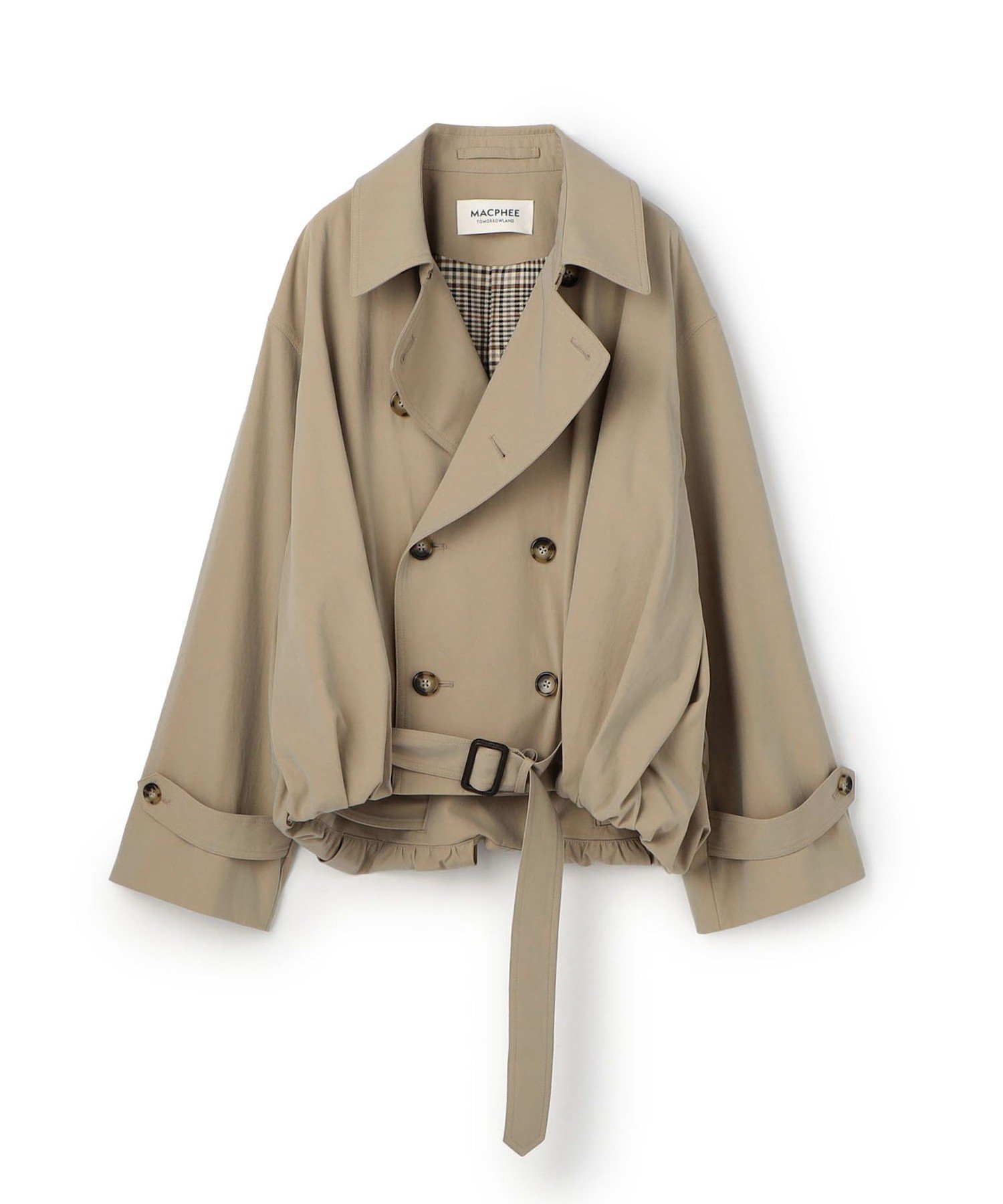 【トゥモローランド/TOMORROWLAND】のコットンナイロンシャンブレー ブルゾン インテリア・キッズ・メンズ・レディースファッション・服の通販 founy(ファニー) 　ファッション　Fashion　レディースファッション　Fashion for Women　アウター　Coat / Outerwear Collection　ブルゾンジャケット・スポーティアウター　Blouson Jackets　クラシカル　Classical, Vintage-Inspired　シャンブレー　Chambray, Denim-Like Fabric　チェック　Check, Plaid, Tartan　トレンチ　Trench, Trench Coat　ドレープ　Drape, Draping Fabric　バルーン　Balloon, Balloon Silhouette　フォルム　Silhouette, Form　ブルゾン　Blouson, Bomber Jacket　45 ベージュ|ID: prp329100004823947 ipo3291000000035080506