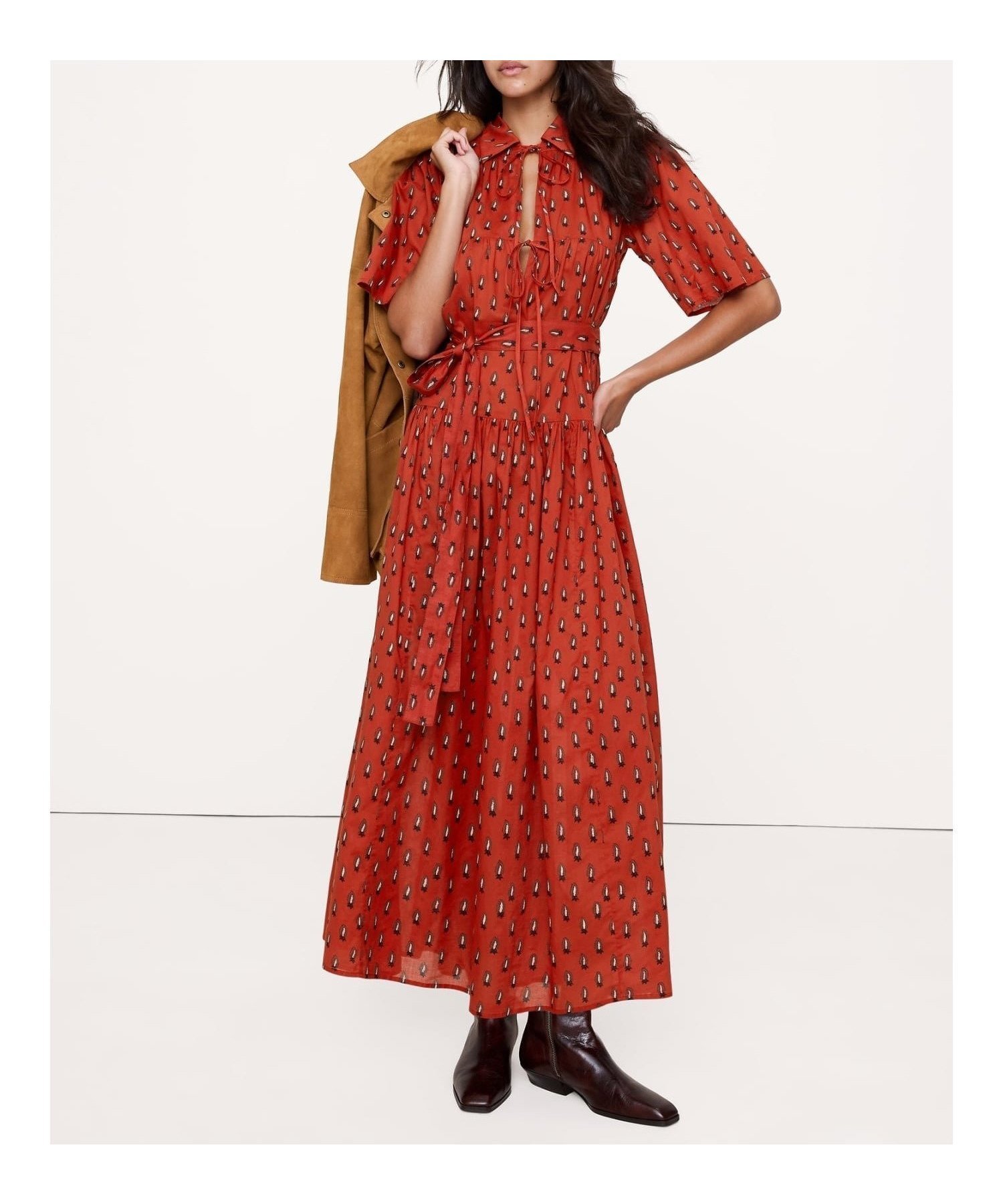 【バナナ リパブリック/BANANA REPUBLIC】のコットン タイフロント シャツドレス インテリア・キッズ・メンズ・レディースファッション・服の通販 founy(ファニー) ファッション Fashion レディースファッション Fashion for Women トップス・カットソー Cut & Sew Tops シャツ・ブラウス・オフィスカジュアル Elegant Blouses & Button-Ups ワンピース Dresses フォーマル・パーティードレス・結婚式用ドレス Elegant & Casual Dresses ドレス Dress, One-Piece フロント Front, Front Design リボン Ribbon, Bow SPICED CAB PAISLEY|ID: prp329100004823956 ipo3291000000035080619