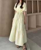 【ジュノア/JUNOAH】のcallautia Vネックドロストワンピース 人気、トレンドファッション・服の通販 founy(ファニー) ファッション Fashion レディースファッション Fashion for Women ワンピース Dresses thumbnail イエロー|ID: prp329100004823957 ipo3291000000035080628