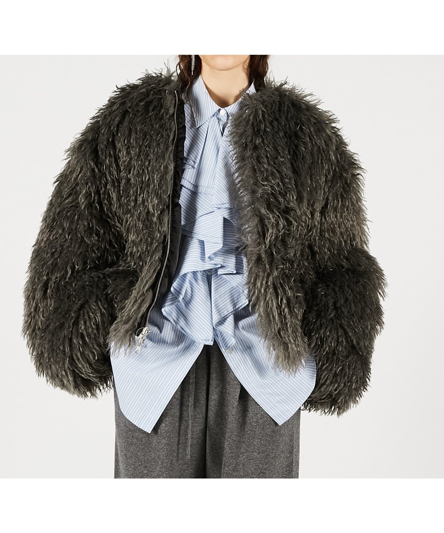 【プランク プロジェクト/PRANK PROJECT】のリバーシブルファーMA-1 インテリア・キッズ・メンズ・レディースファッション・服の通販 founy(ファニー) 　ファッション　Fashion　レディースファッション　Fashion for Women　アウター　Coat / Outerwear Collection　MA-1ジャケット　MA-1 Bomber Jackets / Flight Jackets　ショート　Short, Short Length　バランス　Balance, Style Balance　フェイクファー　Faux Fur, Imitation Fur　ブルゾン　Blouson, Bomber Jacket　モノトーン　Monotone, Black and White　リバーシブル　Reversible, Two-Sided　BLK|ID: prp329100004823958 ipo3291000000035080644