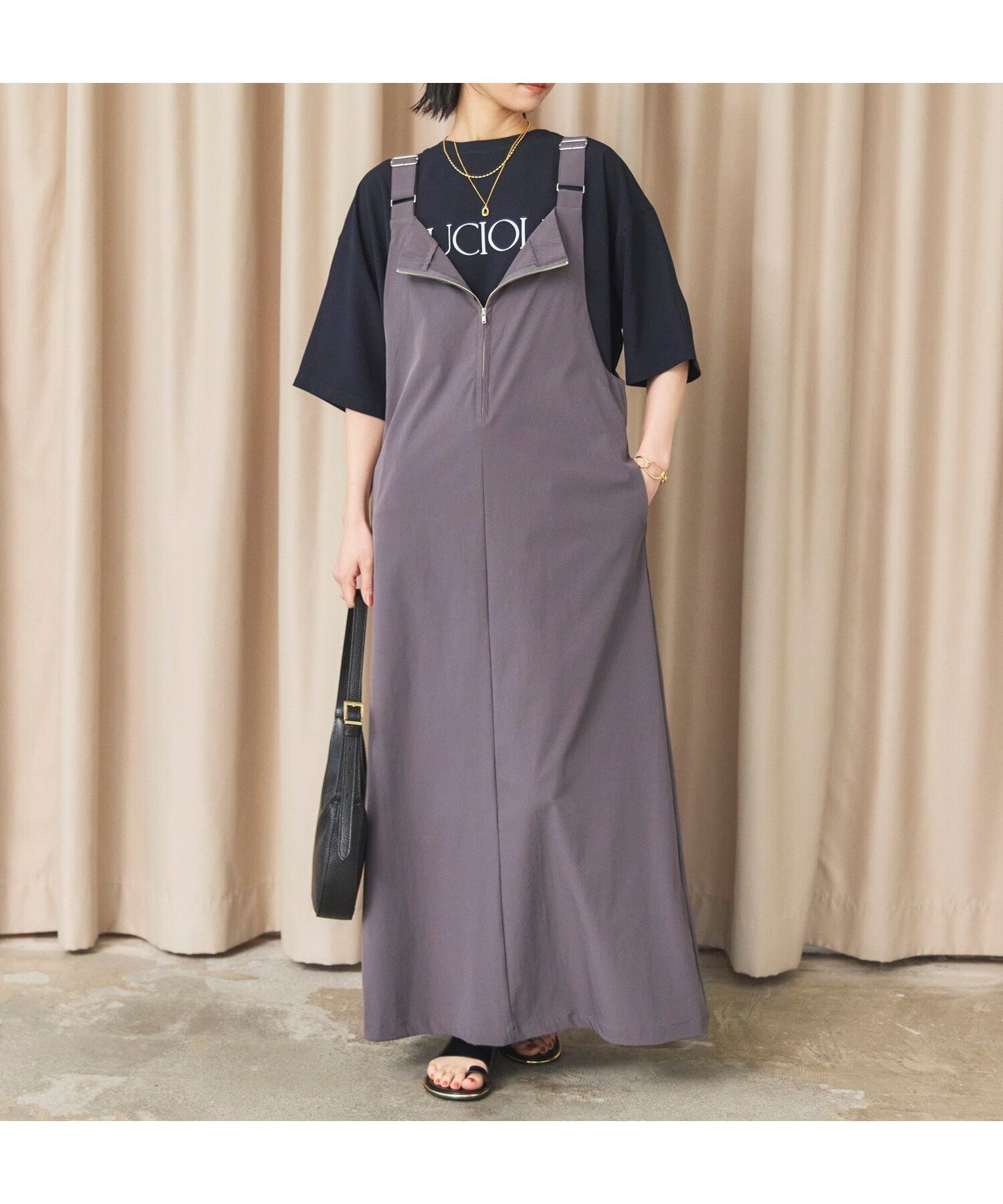 【ドゥ アルシーヴ/Doux archives】のUV・接触冷感ウォッシャブルフロントZIPジャンスカ インテリア・キッズ・メンズ・レディースファッション・服の通販 founy(ファニー) 　ファッション　Fashion　レディースファッション　Fashion for Women　おすすめ　Recommended / Our Picks　インナー　Innerwear　フレア　Flare, Flared　フロント　Front, Front Design　人気　Popular, Best Seller　旅行　Travel　CHARCOAL GRAY|ID: prp329100004823964 ipo3291000000035080724