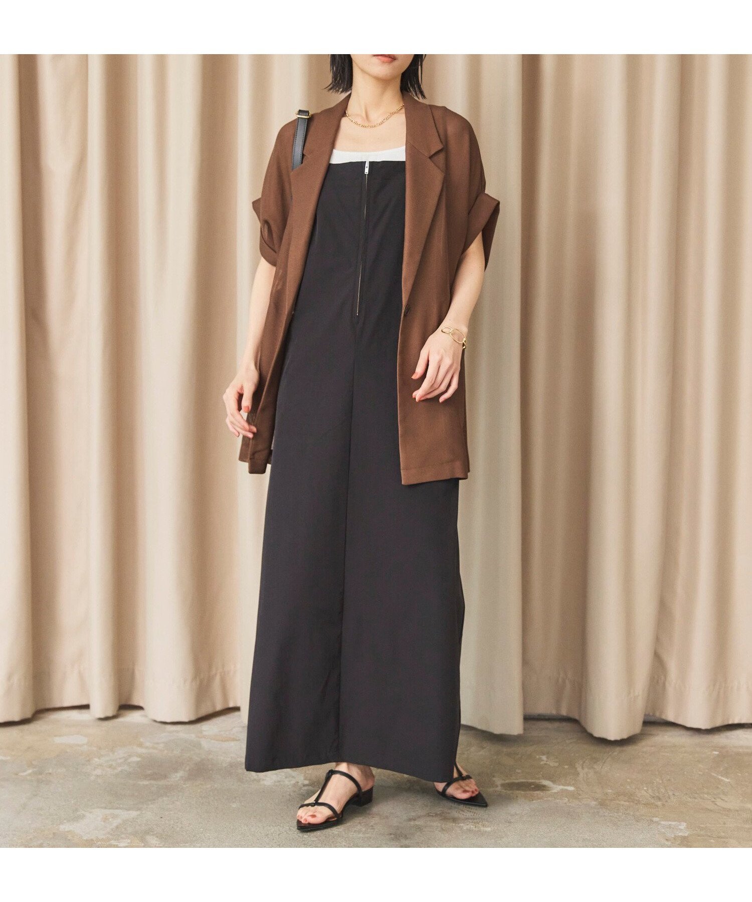 【ドゥ アルシーヴ/Doux archives】のUV・接触冷感ウォッシャブルフロントZIPジャンスカ インテリア・キッズ・メンズ・レディースファッション・服の通販 founy(ファニー) 　ファッション　Fashion　レディースファッション　Fashion for Women　おすすめ　Recommended / Our Picks　インナー　Innerwear　フレア　Flare, Flared　フロント　Front, Front Design　人気　Popular, Best Seller　旅行　Travel　BLACK|ID: prp329100004823964 ipo3291000000035080725