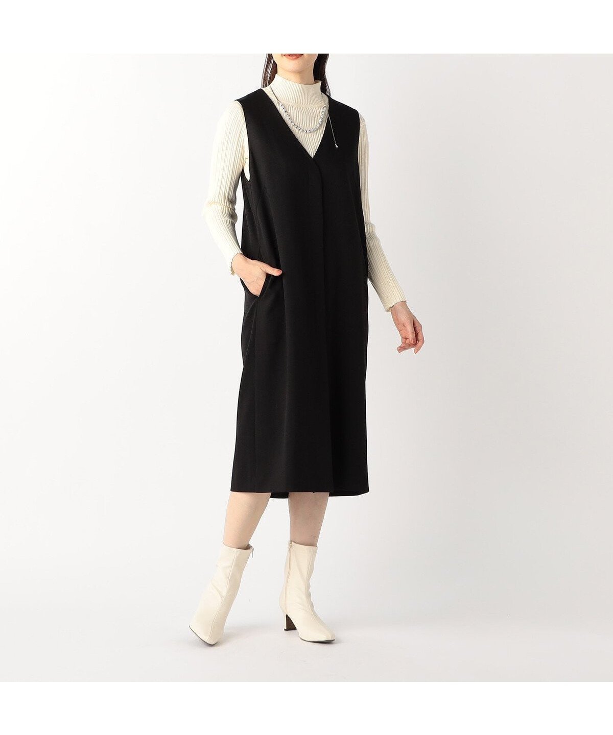 【コムサイズム/COMME CA ISM】の【セットアップ対応】 杢調 ロングジレワンピース インテリア・キッズ・メンズ・レディースファッション・服の通販 founy(ファニー) 　ファッション　Fashion　レディースファッション　Fashion for Women　アウター　Coat / Outerwear Collection　おすすめ　Recommended / Our Picks　インナー　Innerwear　ジャケット　Jacket, Outerwear　セットアップ　Set-Up, Coordinated Outfit　ビジネス 仕事 通勤　Business / Work / Commuting　ブラック|ID: prp329100004823968 ipo3291000000035080797