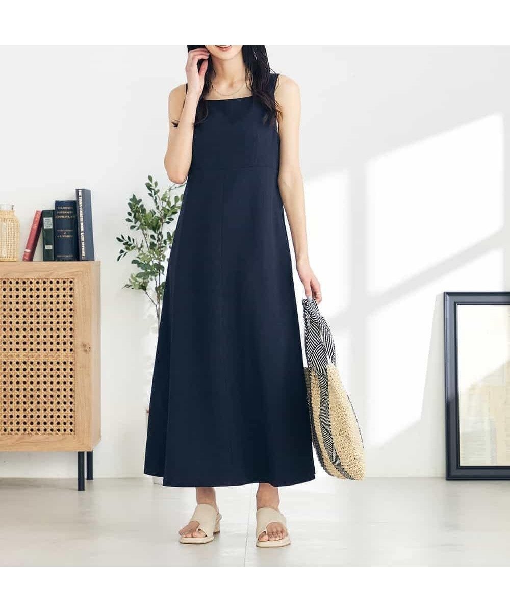 【アー ヴェー ヴェー/a.v.v】の【接触冷感/UVカット/イージーケア】麻調ノースリーブフレアワンピース 人気、トレンドファッション・服の通販 founy(ファニー) 　ファッション　Fashion　レディースファッション　Fashion for Women　ワンピース　Dresses　ジャケット　Jacket, Outerwear　スクエア　Square, Square Shape　セットアップ　Set-Up, Coordinated Outfit　定番　Standard, Basic Item　ノースリーブ　Sleeveless, No-Sleeve　フレア　Flare, Flared　ベーシック　Basic, Essential　ラップ　Wrap, Wrap Design　リネン　Linen, Linen Fabric　再入荷　Restock / Back in Stock　おすすめ　Recommended / Our Picks　夏　Summer　 other-1|ID: prp329100004823970 ipo3291000000035080814