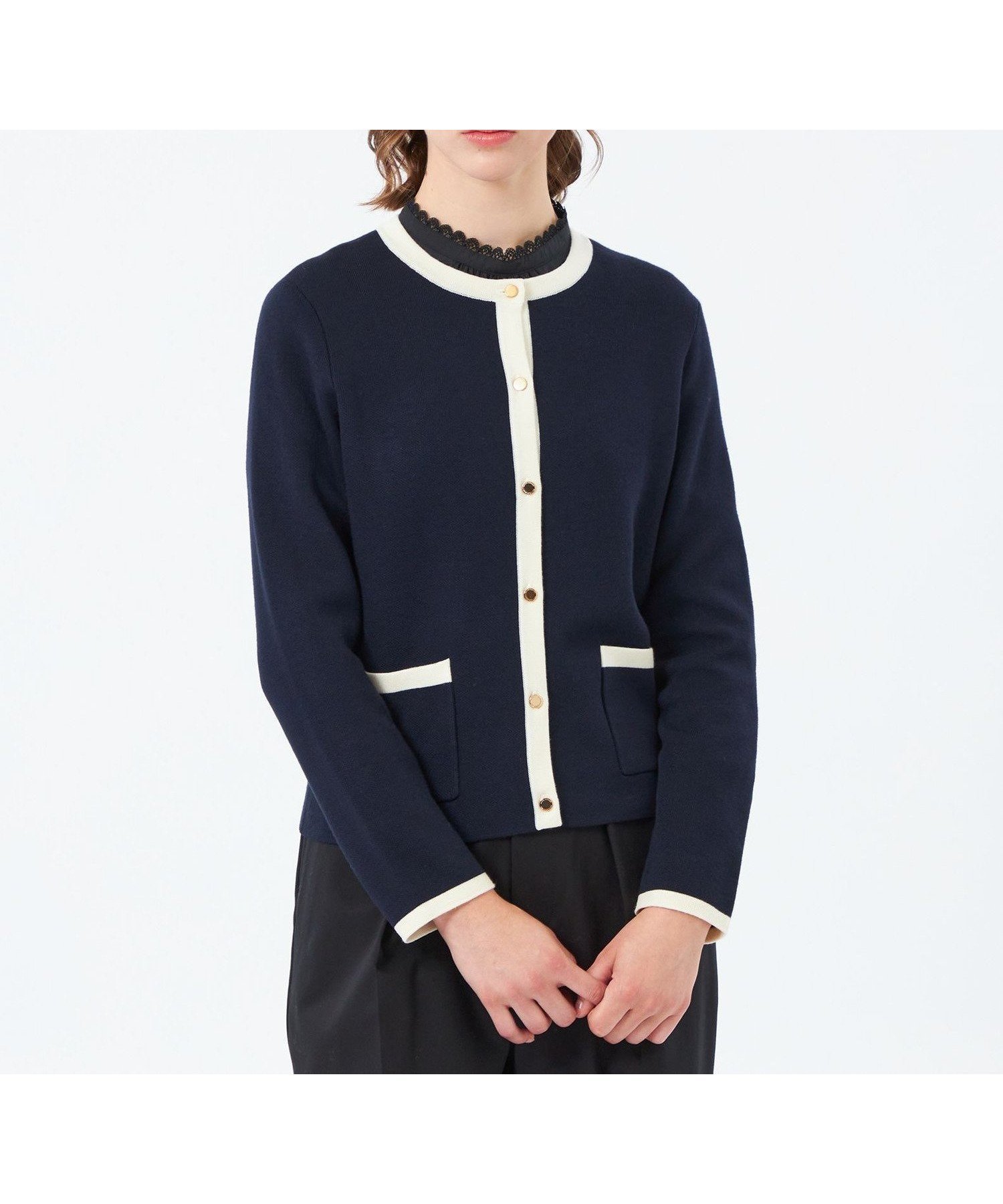 【マッキントッシュ フィロソフィー/MACKINTOSH PHILOSOPHY】の【ROYTON(ロイトン)】 HEAT KNIT インテリア・キッズ・メンズ・レディースファッション・服の通販 founy(ファニー) 　ファッション　Fashion　レディースファッション　Fashion for Women　トップス・カットソー　Cut & Sew Tops　ニット　Knit Tops & Sweaters　おすすめ　Recommended / Our Picks　アクリル　Acrylic Material　カーディガン　Cardigan, Knitwear　ジャケット　Jacket, Outerwear　エレガント 上品　Elegant　人気　Popular, Best Seller　冬　Winter / This Winter　定番　Standard, Basic Item　秋　Autumn　A/W・秋冬　Autumn/Winter　ネイビー|ID: prp329100004823981 ipo3291000000035080969