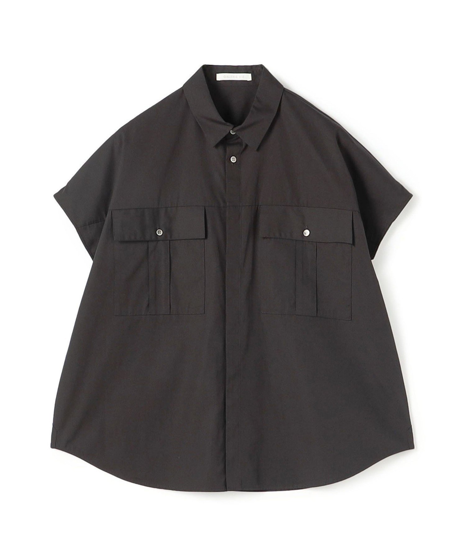 【トゥモローランド/TOMORROWLAND】のコンパクトポプリン フレンチスリーブシャツ インテリア・キッズ・メンズ・レディースファッション・服の通販 founy(ファニー) 　ファッション　Fashion　レディースファッション　Fashion for Women　トップス・カットソー　Cut & Sew Tops　シャツ・ブラウス・オフィスカジュアル　Elegant Blouses & Button-Ups　コンパクト　Compact, Small Size　ストライプ　Stripe, Striped Pattern　ビッグ　Big, Oversized　フラップ　Flap, Flap Pocket　ポケット　Pocket, Pocket Detail　メンズ　Men's, Menswear　19 ブラック|ID: prp329100004823993 ipo3291000000035081085