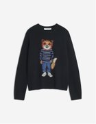 【メゾン キツネ/MAISON KITSUNE】のMaison Kitsune/DRESSED FOX INTARSIA WOOL JUMPER 人気、トレンドファッション・服の通販 founy(ファニー) ファッション Fashion レディースファッション Fashion for Women ワンピース Dresses フォーマル・パーティードレス・結婚式用ドレス Elegant & Casual Dresses 冬 Winter / This Winter セーター Sweater, Knitwear フレンチ French, French Style エレガント 上品 Elegant A/W・秋冬 Autumn/Winter 長袖 Long Sleeve, Full Sleeve thumbnail BLACK|ID: prp329100004823996 ipo3291000000036269356