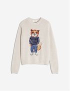 【メゾン キツネ/MAISON KITSUNE】のMaison Kitsune/DRESSED FOX INTARSIA WOOL JUMPER 人気、トレンドファッション・服の通販 founy(ファニー) ファッション Fashion レディースファッション Fashion for Women ワンピース Dresses フォーマル・パーティードレス・結婚式用ドレス Elegant & Casual Dresses 冬 Winter / This Winter セーター Sweater, Knitwear フレンチ French, French Style エレガント 上品 Elegant A/W・秋冬 Autumn/Winter 長袖 Long Sleeve, Full Sleeve thumbnail PARCHMENT WHITE|ID: prp329100004823996 ipo3291000000036269358