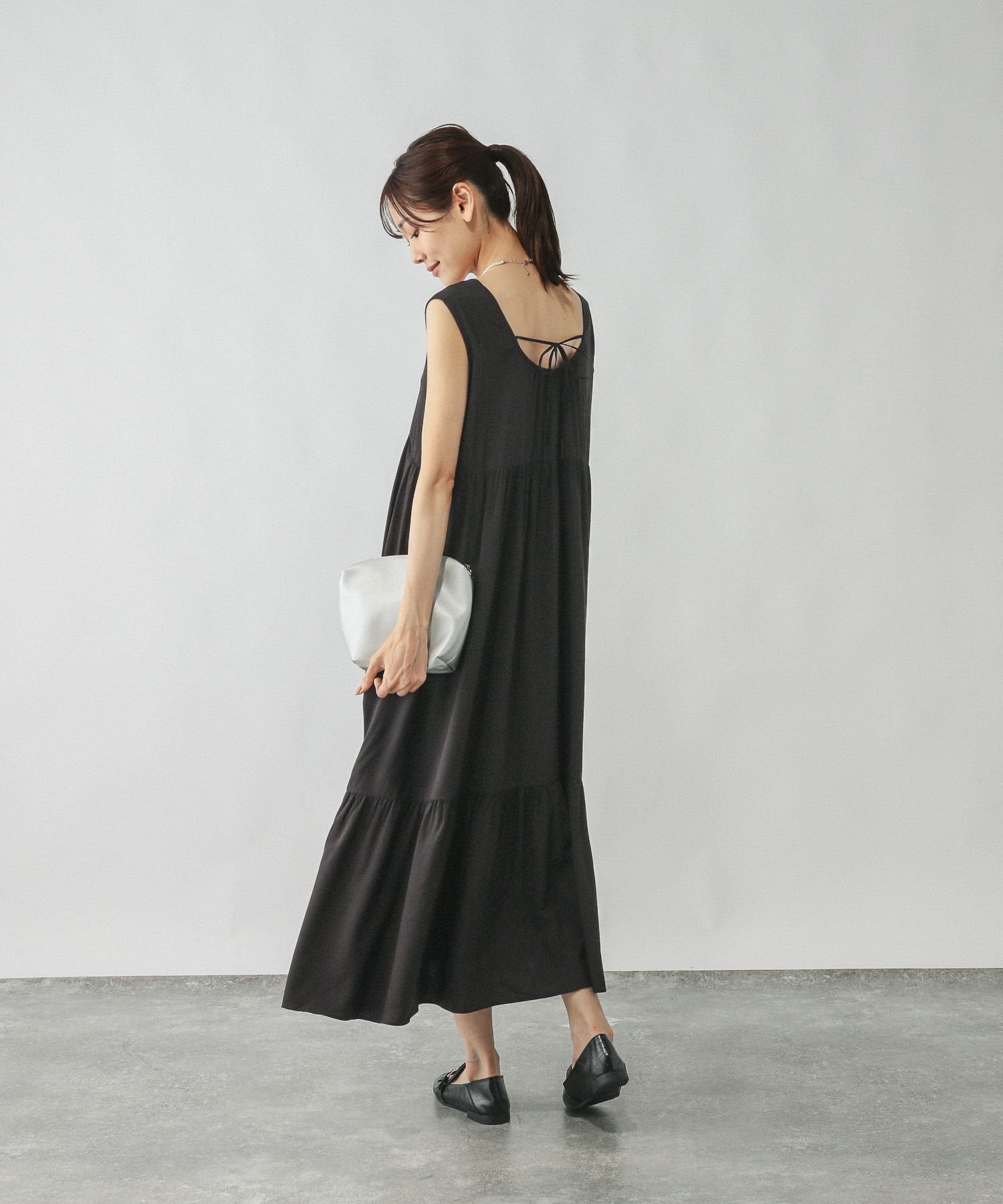 【グローバルワーク/GLOBAL WORK】のさらさらリラックスノースリーブワンピース/575224 インテリア・キッズ・メンズ・レディースファッション・服の通販 founy(ファニー) 　ファッション　Fashion　レディースファッション　Fashion for Women　ワンピース　Dresses　おすすめ　Recommended / Our Picks　インナー　Innerwear　ギャザー　Gathered, Ruffled　デニム　Denim, Jeans Material　リボン　Ribbon, Bow　リラックス　Relax, Relaxed Fit　ロング　Long, Long-Length　夏　Summer　ブラック09|ID: prp329100004823997 ipo3291000000035081147