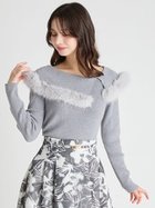 【セルフォード/CELFORD】のシルクカシミヤ混ファートリムニットプル 人気、トレンドファッション・服の通販 founy(ファニー) ファッション Fashion レディースファッション Fashion for Women トップス・カットソー Cut & Sew Tops ニット Knit Tops & Sweaters アシンメトリー Asymmetrical Style シルク Silk, 100% Silk スマート Smart, Elegant デコルテ Décolleté, Neckline デニム Denim, Jeans Material ボトム Bottoms, Lower Wear エレガント 上品 Elegant thumbnail LGRY[005]|ID: prp329100004824045 ipo3291000000035081653