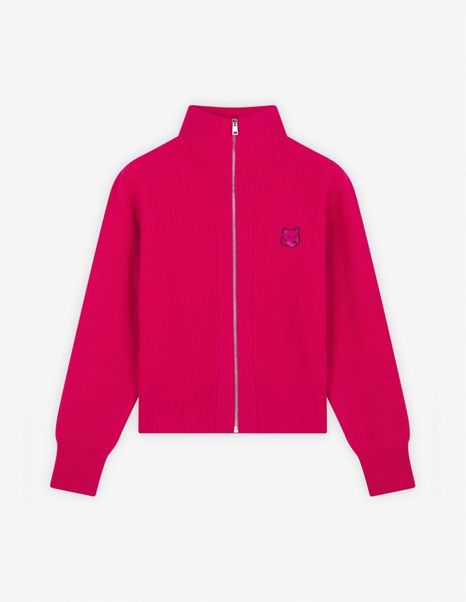 【メゾンキツネ アーカイブス/MAISON KITSUNE ARCHIVES】のMaison Kitsune/【公式】Maison Kitsune BOLD FOX HEAD PATCH RIBBED ZIPPED CARDIGAN インテリア・キッズ・メンズ・レディースファッション・服の通販 founy(ファニー) 　ファッション　Fashion　レディースファッション　Fashion for Women　トップス・カットソー　Cut & Sew Tops　カーディガン・羽織り　Layered Style Cardigans　カーディガン　Cardigan, Knitwear　ハイネック　High Neck, Mock Neck　パッチ　Patch, Appliqué　長袖　Long Sleeve, Full Sleeve　SUPERNOVA|ID: prp329100004824059 ipo3291000000035081817