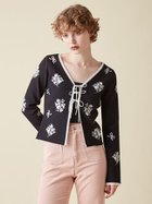 【ファーファー/FURFUR】のフラワーリボンジャガードカーディガン 人気、トレンドファッション・服の通販 founy(ファニー) ファッション Fashion レディースファッション Fashion for Women トップス・カットソー Cut & Sew Tops カーディガン・羽織り Layered Style Cardigans かぎ針 Crochet カーディガン Cardigan, Knitwear スマート Smart, Elegant トリミング Trimming, Decorative Edge フェミニン Feminine, Girly フロント Front, Front Design リボン Ribbon, Bow 今季 This Season, Current Season thumbnail BLK[009]|ID: prp329100004824070 ipo3291000000035081904