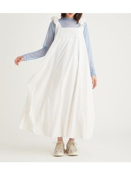 【エミ/emmi】の【IPSA/emmi】バルーンワンピース インテリア・キッズ・メンズ・レディースファッション・服の通販 founy(ファニー) 　ファッション　Fashion　レディースファッション　Fashion for Women　ワンピース　Dresses　エアリー　Airy Texture　オーガンジー　Organza Fabric　春　Spring　ギャザー　Gathered, Ruffled　ショルダー　Shoulder, Shoulder Strap　スマート　Smart, Elegant　バルーン　Balloon, Balloon Silhouette　WHT[001]|ID: prp329100004824072 ipo3291000000035081915