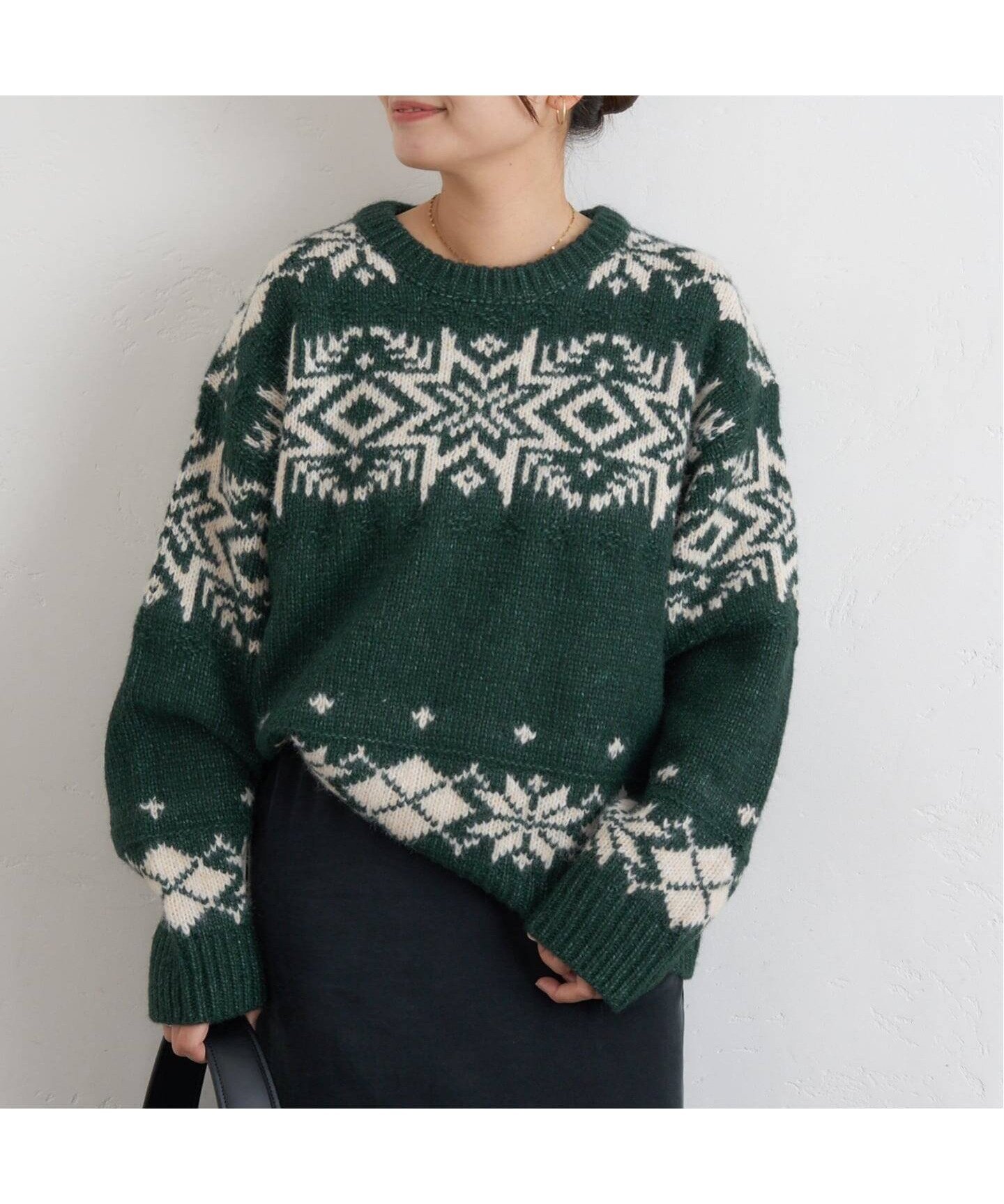 【ジャーナルスタンダード/JOURNAL STANDARD】のノルディックニット インテリア・キッズ・メンズ・レディースファッション・服の通販 founy(ファニー) 　ファッション　Fashion　レディースファッション　Fashion for Women　トップス・カットソー　Cut & Sew Tops　ニット　Knit Tops & Sweaters　ホリデーシーズン　Holiday Season　グリーン|ID: prp329100004824077 ipo3291000000035081951