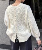 【ジェナ エスパス メルヴェイユ/Jena espace merveilleux】の【後ろ姿で惹きつける】バックレースアップニット 人気、トレンドファッション・服の通販 founy(ファニー) ファッション Fashion レディースファッション Fashion for Women トップス・カットソー Cut & Sew Tops ニット Knit Tops & Sweaters スマート Smart, Elegant トレンド Trend, Trending Now レース Lace, Lace Fabric 再入荷 Restock / Back in Stock おすすめ Recommended / Our Picks thumbnail アイボリー|ID: prp329100004824085 ipo3291000000035082034