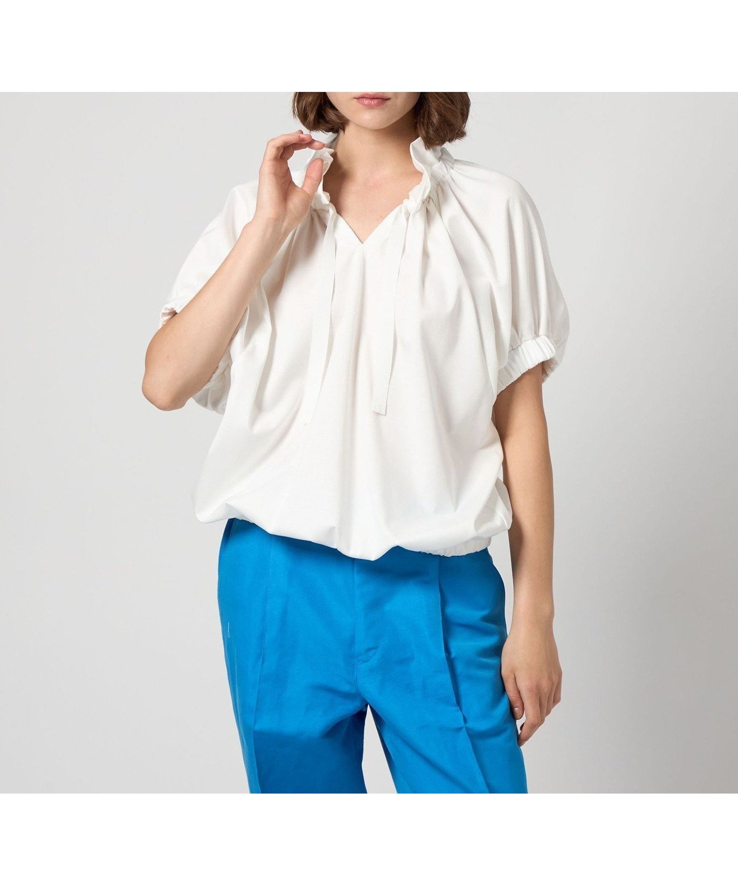 【ドゥロワー/DRAWER】のM.SUMMER2 ギャザーカラーカットソーブラウス 人気、トレンドファッション・服の通販 founy(ファニー) ファッション Fashion レディースファッション Fashion for Women トップス・カットソー Cut & Sew Tops シャツ・ブラウス・オフィスカジュアル Elegant Blouses & Button-Ups カットソー・ベーシックTシャツ Cut-and-Sewn Tops / Stretch Tees & Basics なめらか Smooth, Silky Texture カットソー Cut and Sewn Top ギャザー Gathered, Ruffled リボン Ribbon, Bow エレガント 上品 Elegant 夏 Summer other-1|ID: prp329100004824093 ipo3291000000035082110