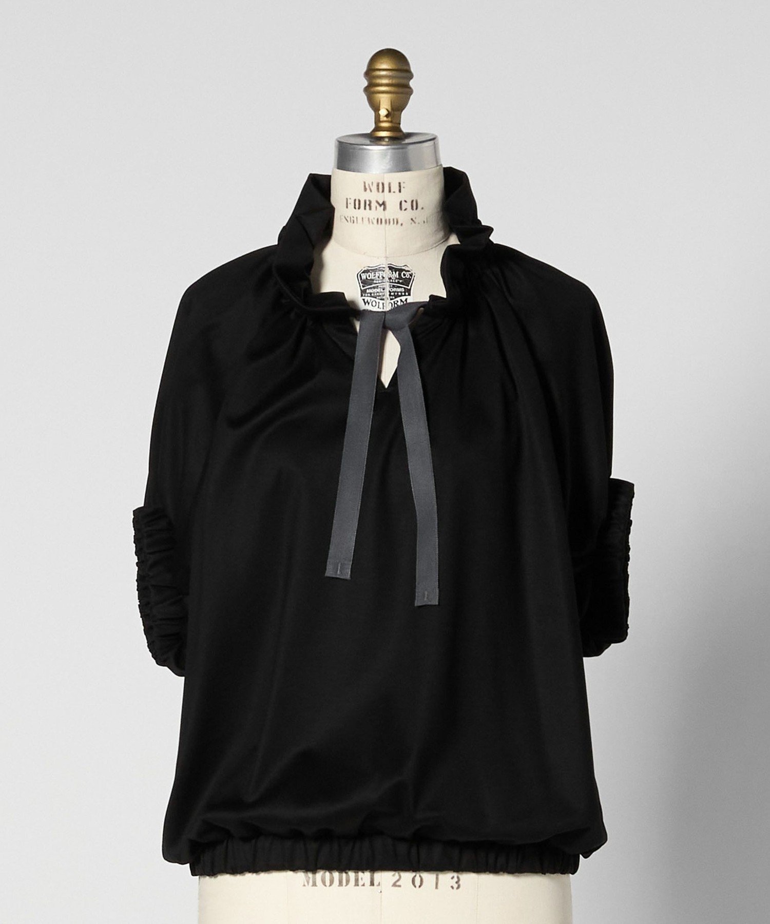 【ドゥロワー/DRAWER】のM.SUMMER2 ギャザーカラーカットソーブラウス インテリア・キッズ・メンズ・レディースファッション・服の通販 founy(ファニー) ファッション Fashion レディースファッション Fashion for Women トップス・カットソー Cut & Sew Tops シャツ・ブラウス・オフィスカジュアル Elegant Blouses & Button-Ups カットソー・ベーシックTシャツ Cut-and-Sewn Tops / Stretch Tees & Basics なめらか Smooth, Silky Texture カットソー Cut and Sewn Top ギャザー Gathered, Ruffled リボン Ribbon, Bow エレガント 上品 Elegant 夏 Summer BLACK|ID: prp329100004824093 ipo3291000000035082112