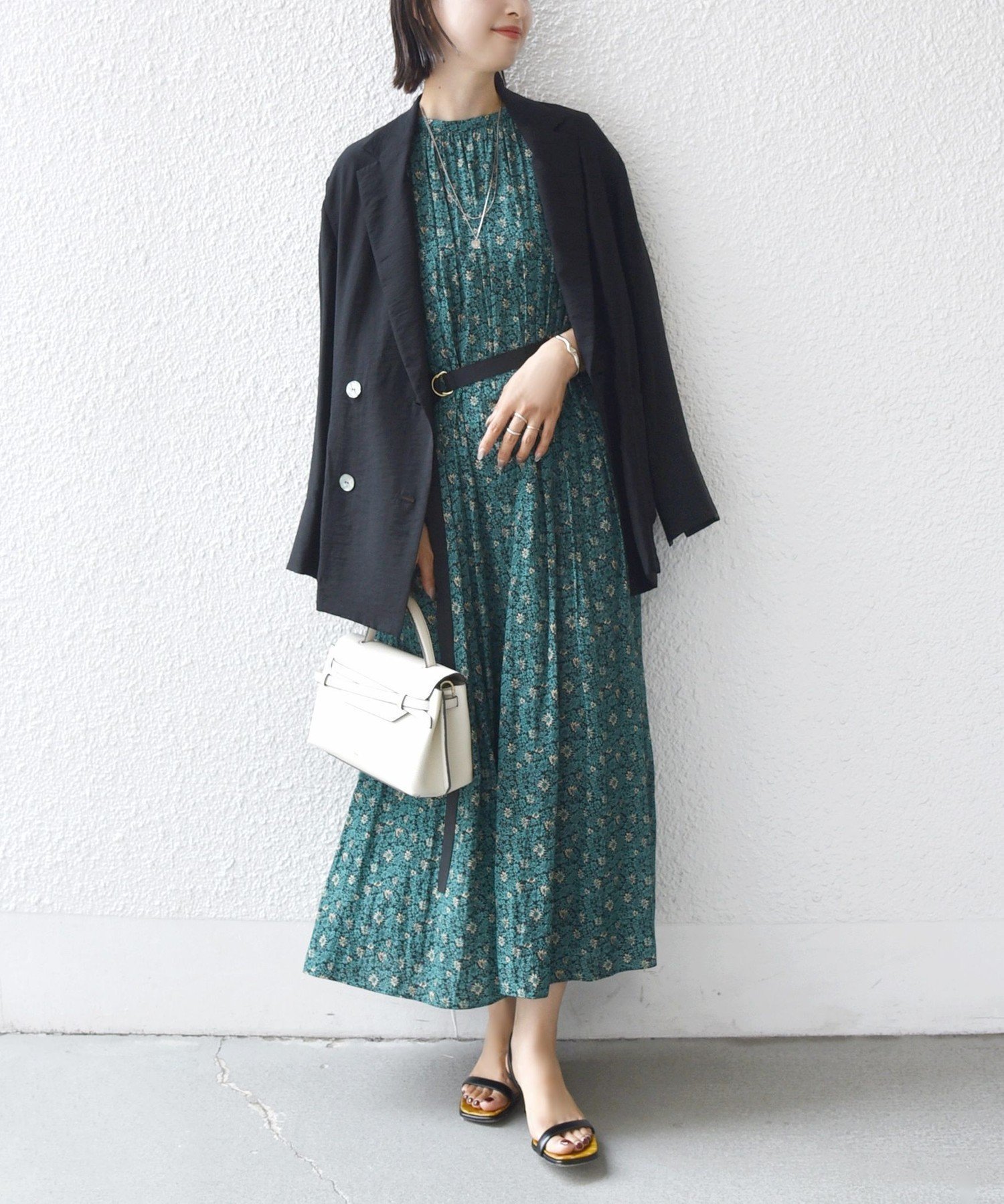 【シップス フォー ウィメン/SHIPS】の手洗い可能 割繊 フラワー プリント ノースリーブ ワンピース インテリア・キッズ・メンズ・レディースファッション・服の通販 founy(ファニー) 　ファッション　Fashion　レディースファッション　Fashion for Women　ワンピース　Dresses　イエロー　Yellow　オケージョン　Occasion Wear　カーディガン　Cardigan, Knitwear　ギャザー　Gathered, Ruffled　ジャケット　Jacket, Outerwear　ドレープ　Drape, Draping Fabric　ノースリーブ　Sleeveless, No-Sleeve　フラワー　Flower, Floral　ブルゾン　Blouson, Bomber Jacket　プリント　Print, Printed Pattern　ロング　Long, Long-Length　グリーン|ID: prp329100004824100 ipo3291000000035082190