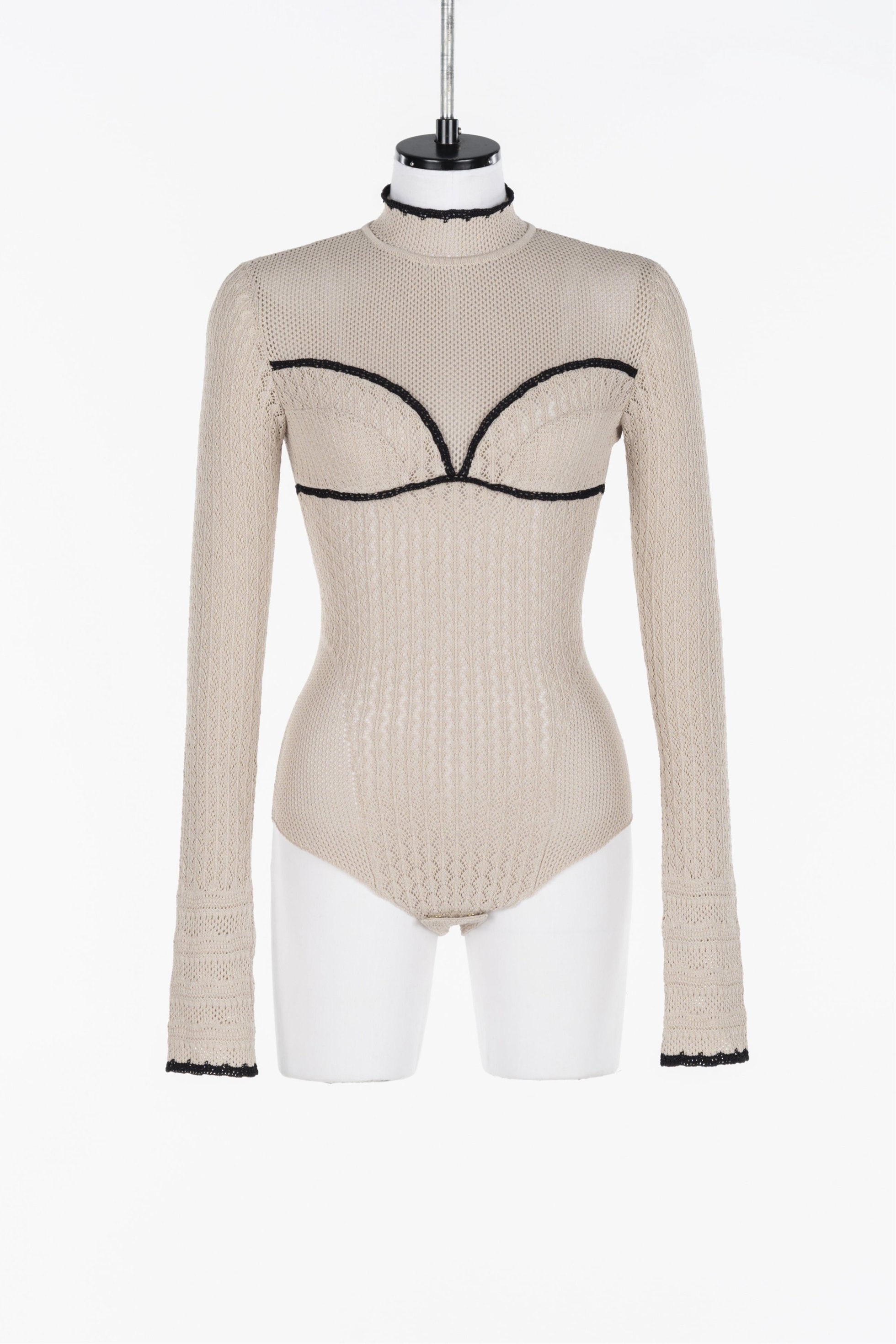 【フェティコ/FETICO】のLace-knit bodysuit インテリア・キッズ・メンズ・レディースファッション・服の通販 founy(ファニー) 　ファッション　Fashion　レディースファッション　Fashion for Women　トップス・カットソー　Cut & Sew Tops　ニット　Knit Tops & Sweaters　ストレッチ　Stretch, Stretchy Fabric　レース　Lace, Lace Fabric　Beige|ID: prp329100004824104 ipo3291000000035082208