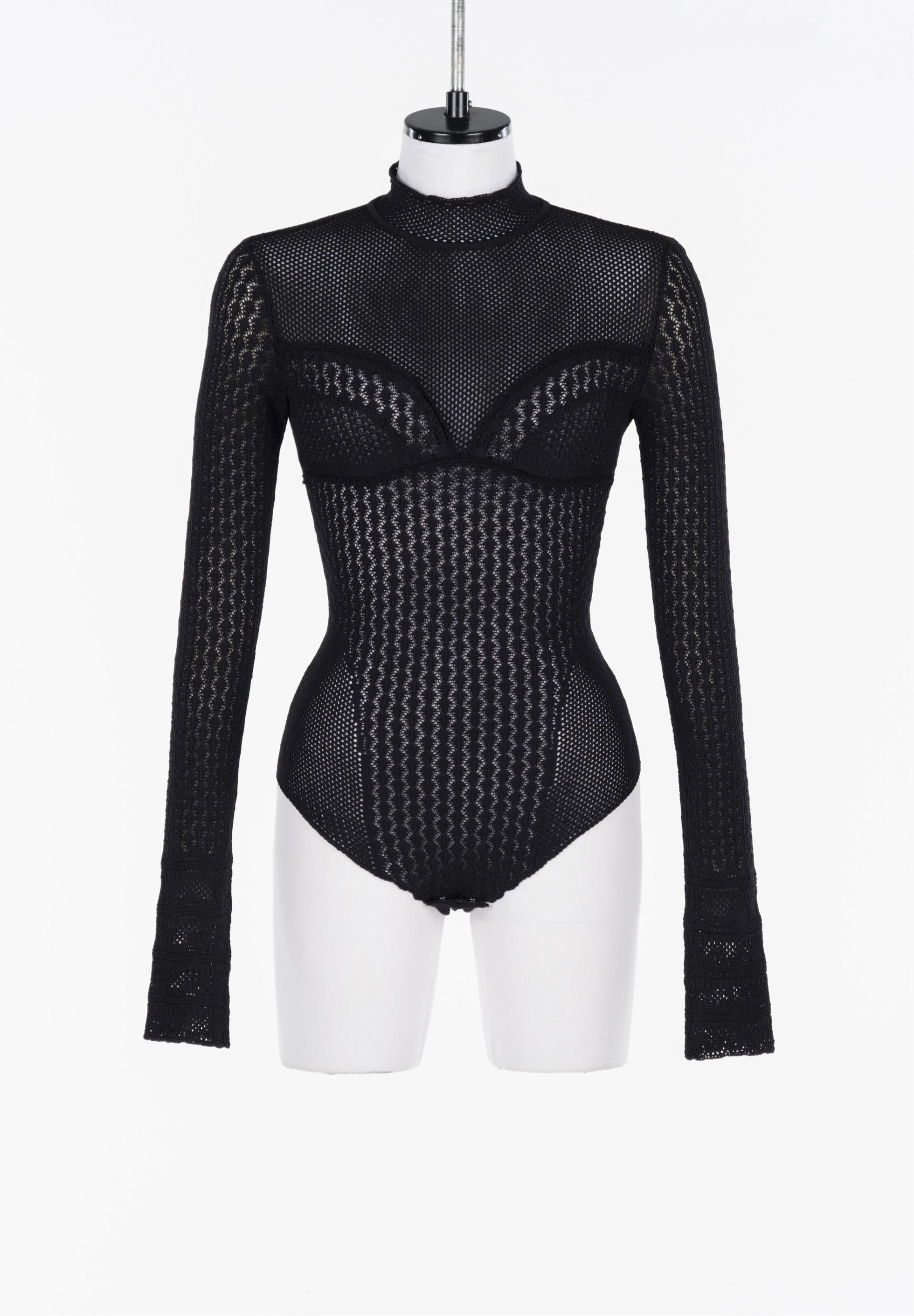 【フェティコ/FETICO】のLace-knit bodysuit インテリア・キッズ・メンズ・レディースファッション・服の通販 founy(ファニー) 　ファッション　Fashion　レディースファッション　Fashion for Women　トップス・カットソー　Cut & Sew Tops　ニット　Knit Tops & Sweaters　ストレッチ　Stretch, Stretchy Fabric　レース　Lace, Lace Fabric　Black|ID: prp329100004824104 ipo3291000000035082210