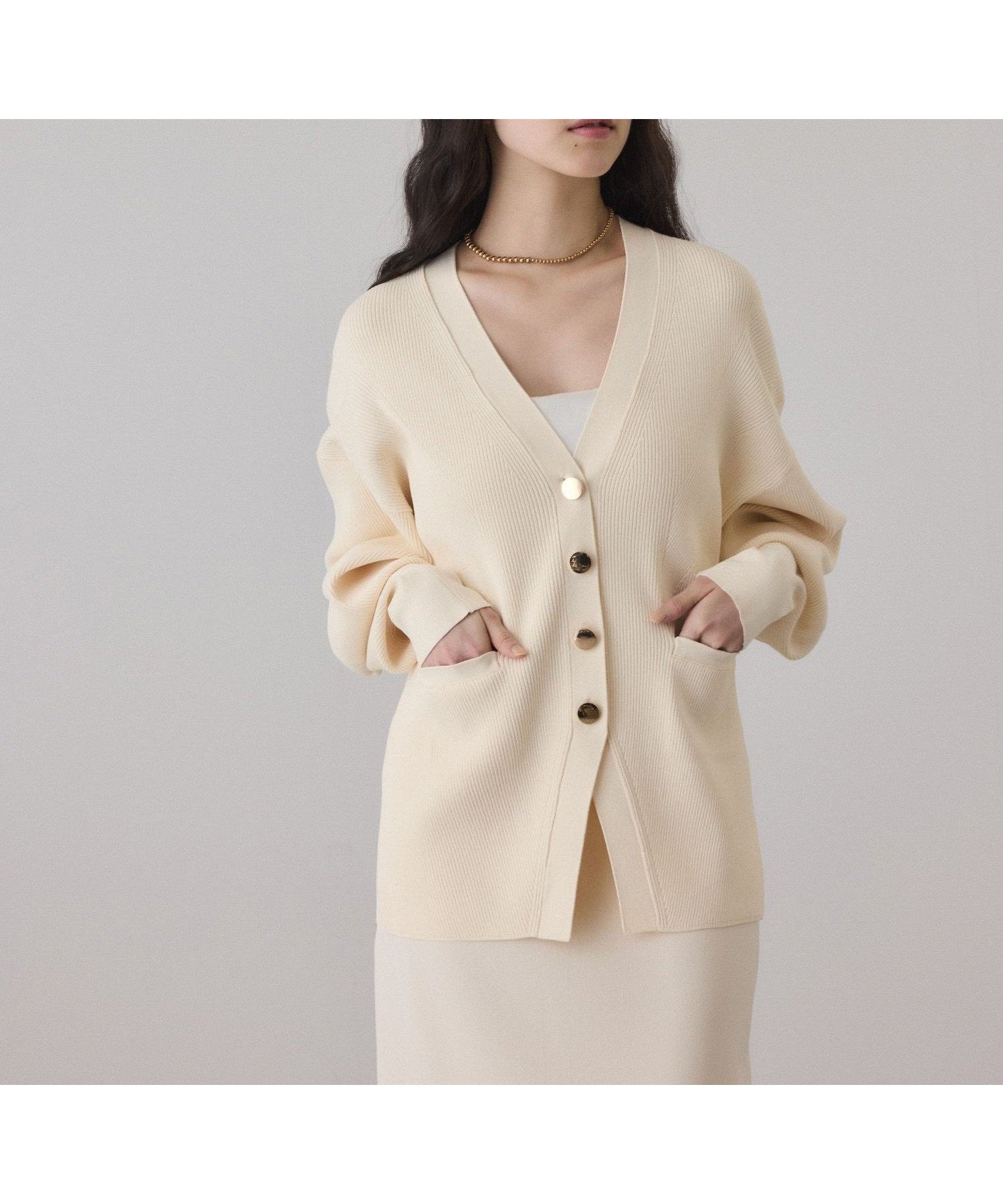 【アダム エ ロペ/ADAM ET ROPE'】の【サステナブル】フォルムリブカーディガン 人気、トレンドファッション・服の通販 founy(ファニー) 　ファッション　Fashion　レディースファッション　Fashion for Women　トップス・カットソー　Cut & Sew Tops　カーディガン・羽織り　Layered Style Cardigans　オケージョン　Occasion Wear　カーディガン　Cardigan, Knitwear　ジャケット　Jacket, Outerwear　ストレッチ　Stretch, Stretchy Fabric　スリット　Slit, Slit Detail　セットアップ　Set-Up, Coordinated Outfit　センター　Center, Center Line　タイトスカート　Pencil Skirt, Tight Skirt　フロント　Front, Front Design　ポケット　Pocket, Pocket Detail　おすすめ　Recommended / Our Picks　2026年　2026　 other-1|ID: prp329100004824113 ipo3291000000035082278