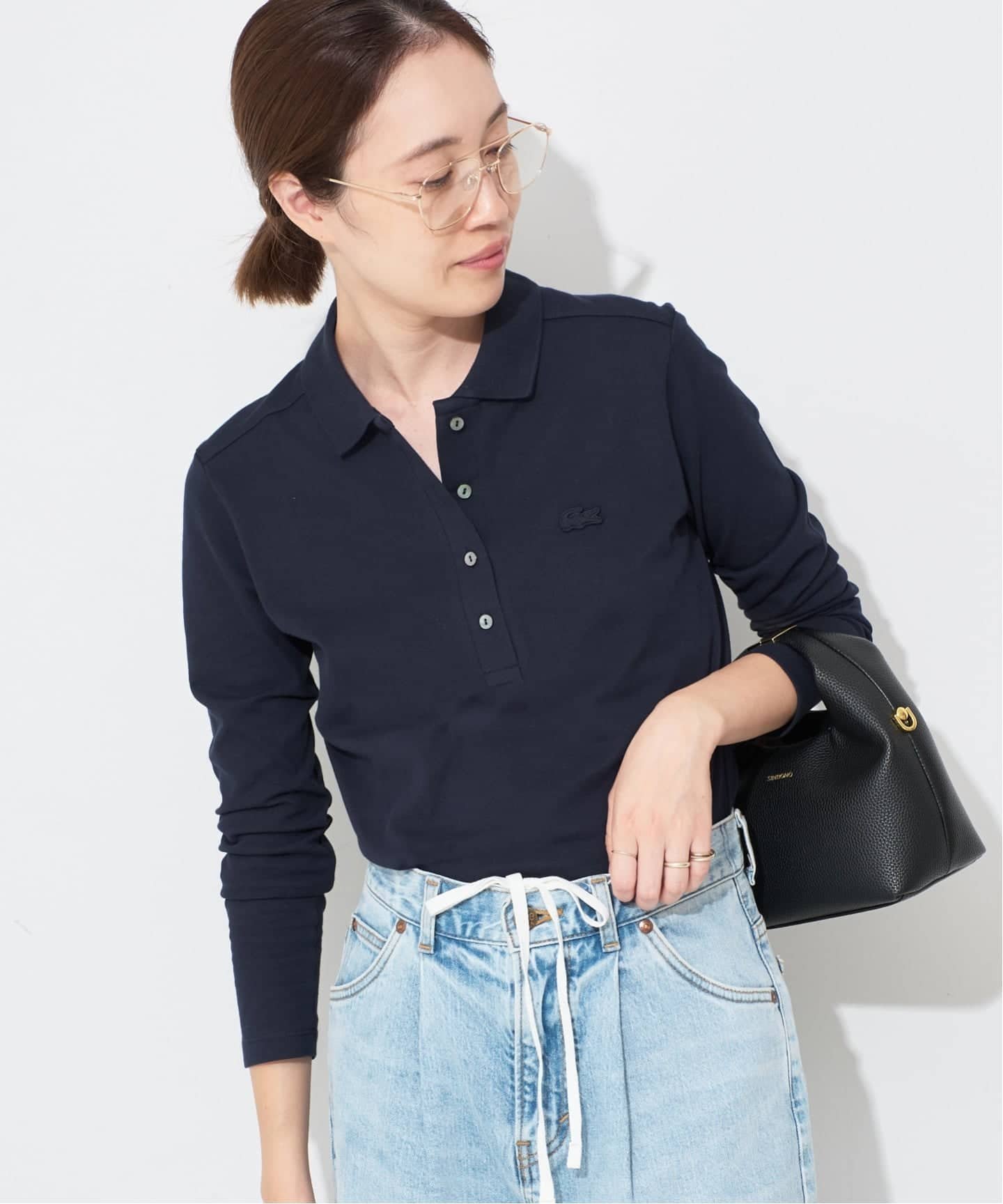 【スローブ イエナ/SLOBE IENA】のLACOSTE/ラコステ ロングスリーブポロシャツ PF5464J-99 インテリア・キッズ・メンズ・レディースファッション・服の通販 founy(ファニー) 　ファッション　Fashion　レディースファッション　Fashion for Women　トップス・カットソー　Cut & Sew Tops　シャツ・ブラウス・オフィスカジュアル　Elegant Blouses & Button-Ups　ポロシャツ・きれいめカジュアル　Smart-Casual Polo Tops　人気　Popular, Best Seller　ネイビー|ID: prp329100004824130 ipo3291000000035082409