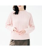 【アンタイトル/UNTITLED】の【洗える】スポンディッシュ ケーブル柄ニット ライトピンク|ID: prp329100004824132 ipo3291000000035082454