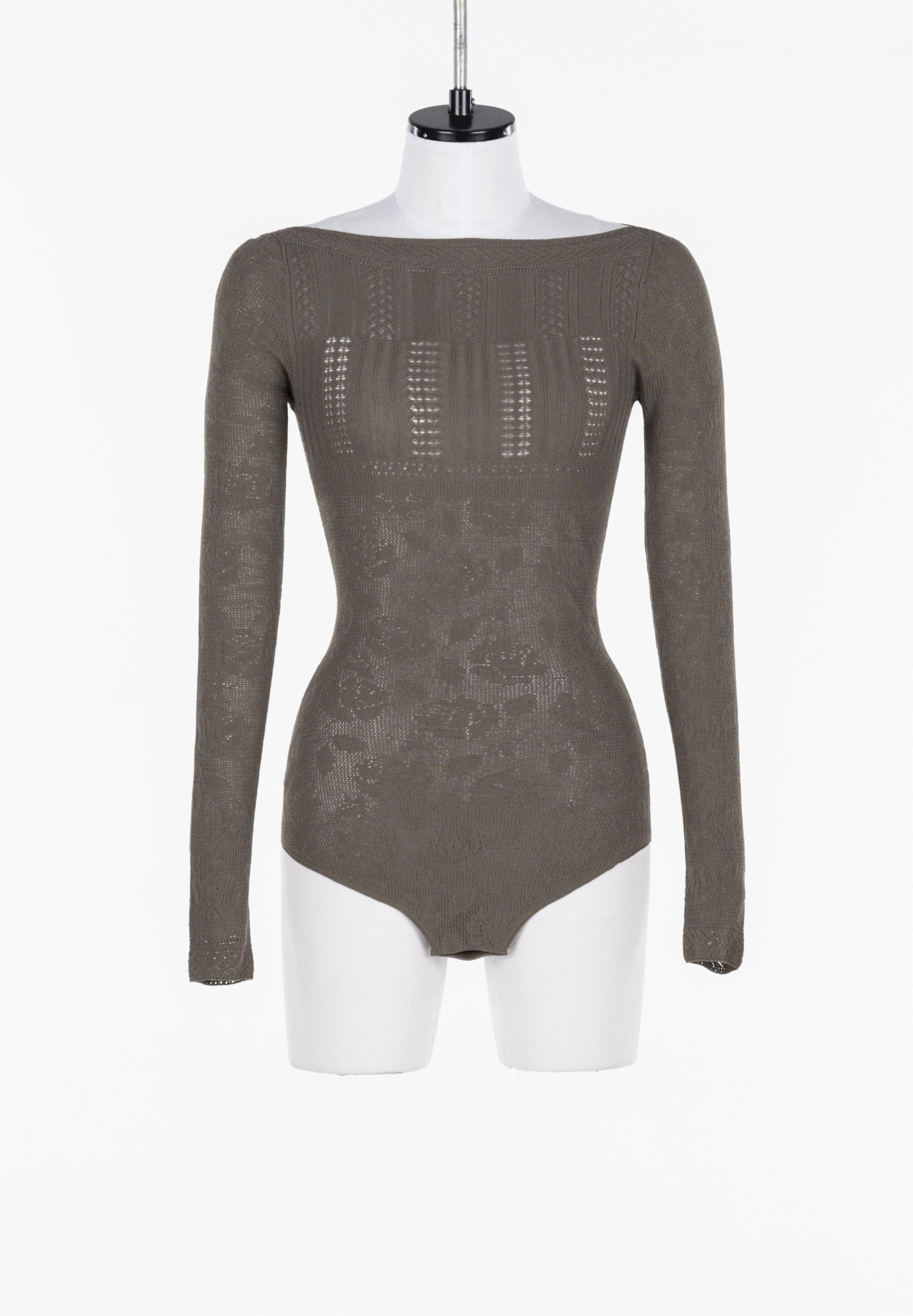 【フェティコ/FETICO】のRose pattern lace-knit bodysuit インテリア・キッズ・メンズ・レディースファッション・服の通販 founy(ファニー) 　ファッション　Fashion　レディースファッション　Fashion for Women　トップス・カットソー　Cut & Sew Tops　ニット　Knit Tops & Sweaters　ホールガーメント　WholeGarment, Seamless Knit　モチーフ　Motif, Design Theme　Khaki|ID: prp329100004824136 ipo3291000000035082513