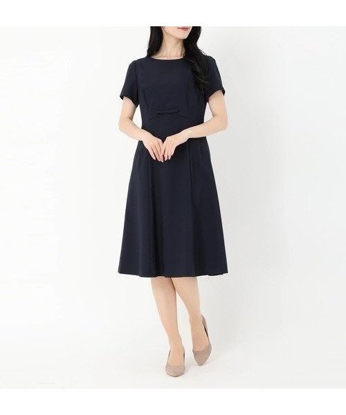 【ストロベリーフィールズ/STRAWBERRY FIELDS】のリボンモチーフワンピース インテリア・キッズ・メンズ・レディースファッション・服の通販 founy(ファニー) 　ファッション　Fashion　レディースファッション　Fashion for Women　ワンピース　Dresses　ネイビー|ID: prp329100004824161 ipo3291000000035082800