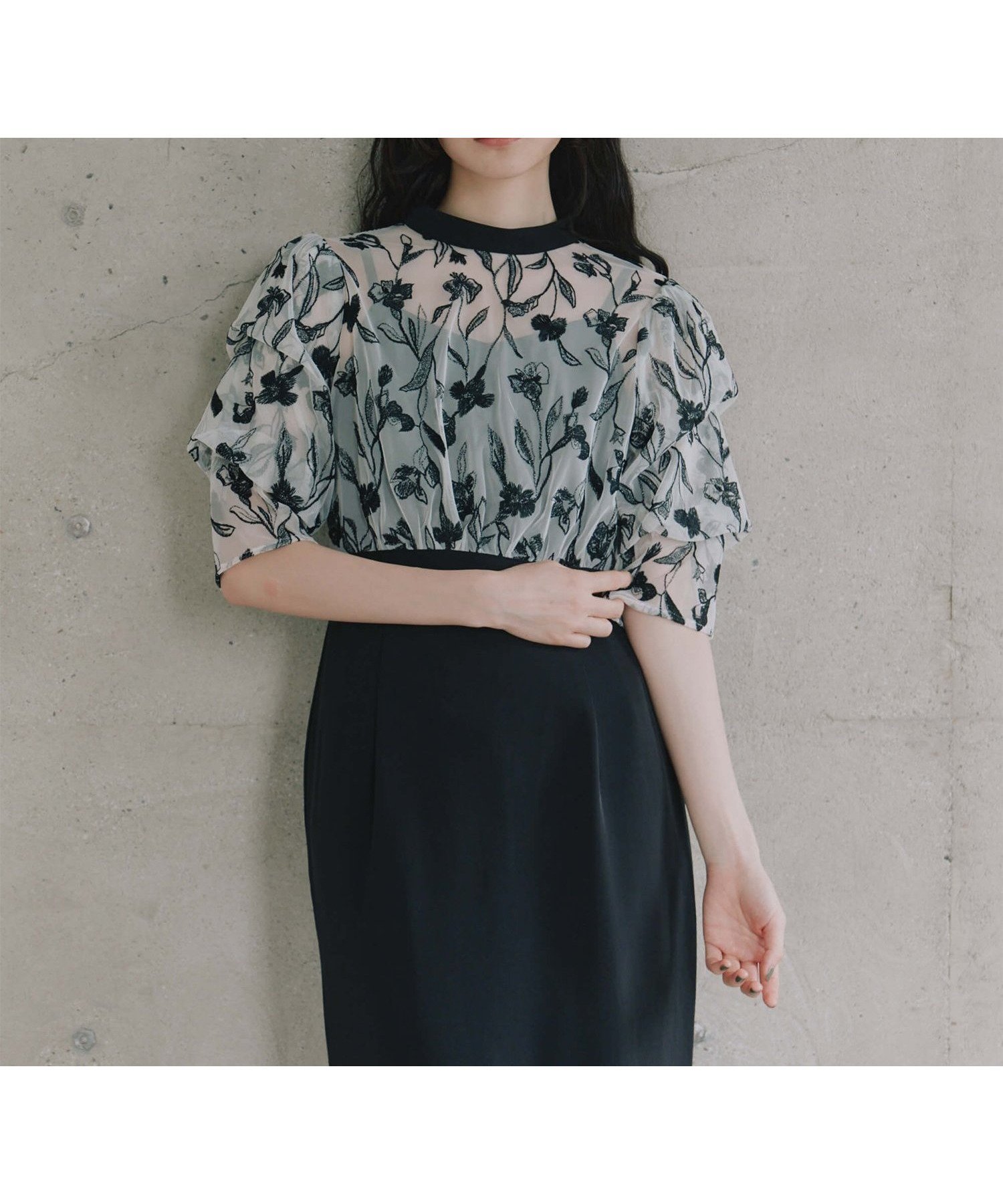 【カエン/Kaene】のエンブロイダリーコンビネーションドレス インテリア・キッズ・メンズ・レディースファッション・服の通販 founy(ファニー) 　ファッション　Fashion　レディースファッション　Fashion for Women　ワンピース　Dresses　フォーマル・パーティードレス・結婚式用ドレス　Elegant & Casual Dresses　インナー　Innerwear　スリーブ　Sleeve, Long Sleeve / Short Sleeve　セパレート　Separate, Two-Piece　ドレス　Dress, One-Piece　フラワー　Flower, Floral　ポケット　Pocket, Pocket Detail　リボン　Ribbon, Bow　レース　Lace, Lace Fabric　ブラック|ID: prp329100004824162 ipo3291000000035082815