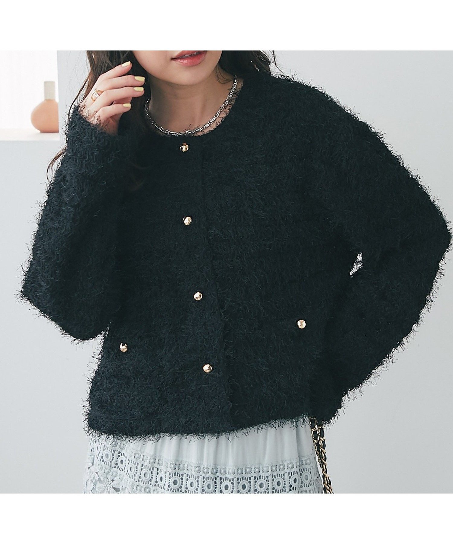 【ラブティックボンボン/La boutique BonBon】の【やわらかくて着心地◎】フェザーカットソージャケットカーデ インテリア・キッズ・メンズ・レディースファッション・服の通販 founy(ファニー) 　ファッション　Fashion　レディースファッション　Fashion for Women　アウター　Coat / Outerwear Collection　レディースジャケット・軽アウター　Jackets　おすすめ　Recommended / Our Picks　カーディガン　Cardigan, Knitwear　コンパクト　Compact, Small Size　シンプル　Simple, Minimal　デニム　Denim, Jeans Material　フェザー　Feather, Feather Detail　フロント　Front, Front Design　ボトム　Bottoms, Lower Wear　エレガント 上品　Elegant　ブラック|ID: prp329100004824174 ipo3291000000035082989