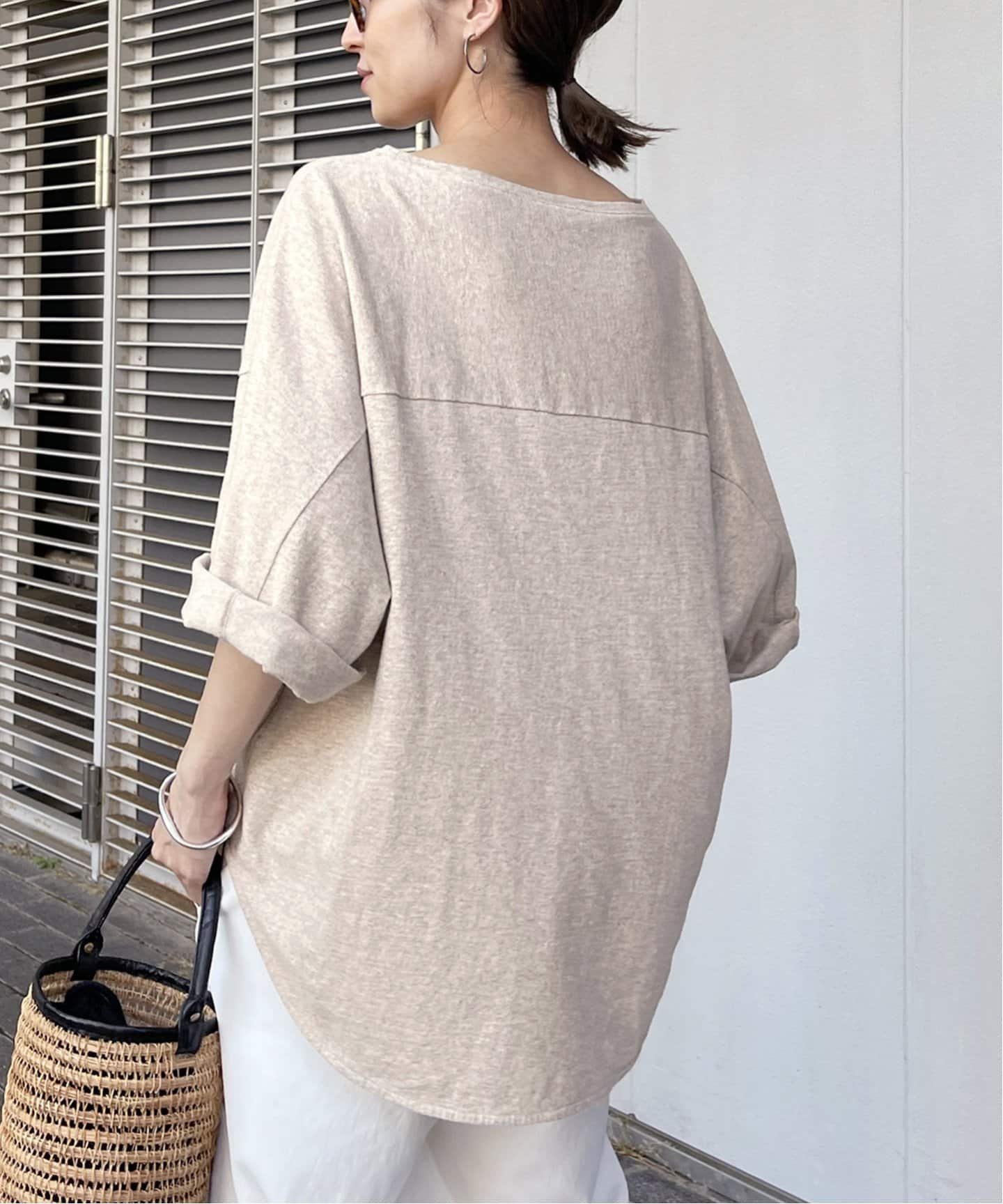 【フレームワーク/FRAMeWORK】のトップニュアンスTee インテリア・キッズ・メンズ・レディースファッション・服の通販 founy(ファニー) 　ファッション　Fashion　レディースファッション　Fashion for Women　カットソー　Cut and Sewn Top　スリーブ　Sleeve, Long Sleeve / Short Sleeve　セットアップ　Set-Up, Coordinated Outfit　ハーフ　Half, Half-Length　パターン　Pattern, Design Print　フォルム　Silhouette, Form　ルーズ　Loose, Oversized　ベージュ|ID: prp329100004824181 ipo3291000000035083061