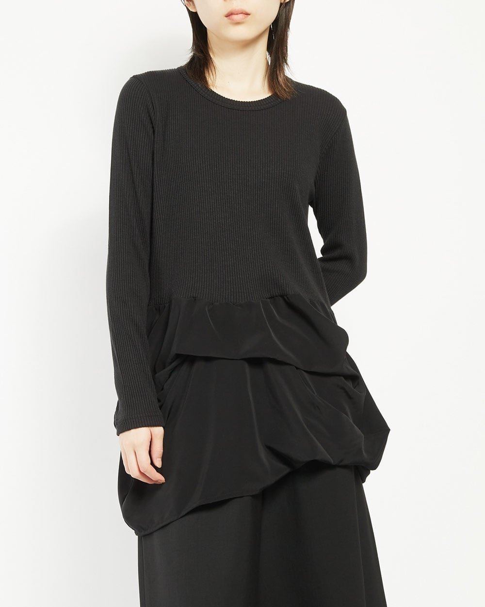 【ゴム/gomme】のドレープT インテリア・キッズ・メンズ・レディースファッション・服の通販 founy(ファニー) 　ファッション　Fashion　レディースファッション　Fashion for Women　おすすめ　Recommended / Our Picks　カットソー　Cut and Sewn Top　ドレープ　Drape, Draping Fabric　パウダー　Powder, Soft Tone　フィット　Fit, Slim Fit　ポケット　Pocket, Pocket Detail　エレガント 上品　Elegant　黒|ID: prp329100004824220 ipo3291000000035083421