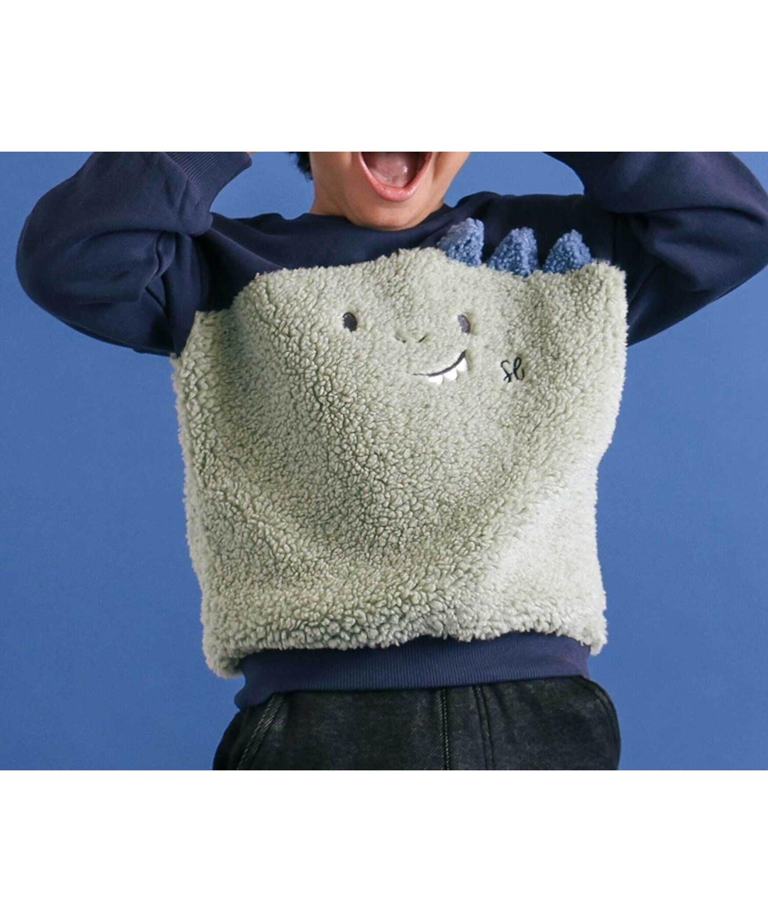 【ベベ オンライン ストア/BEBE ONLINE STORE / KIDS】の恐竜クマウサギアニマルフェイスボア切り替えトレーナー(80~120cm) インテリア・キッズ・メンズ・レディースファッション・服の通販 founy(ファニー) 　ファッション　Fashion　キッズファッション　Fashion for Kids　秋　Autumn　チェック　Check, Plaid, Tartan　トレーナー　Sweatshirt, Trainer　フェイス　Face, Facial Design　フレンチ　French, French Style　ミックス　Mix, Mixed Style　モチーフ　Motif, Design Theme　A/W・秋冬　Autumn/Winter　おすすめ　Recommended / Our Picks　お家時間・ステイホーム　Stay Home / At Home　エレガント 上品　Elegant　2025年　2025　2025-2026秋冬・A/W　Autumn/Winter 2025–26 AW25–26　ネイビー|ID: prp329100004824263 ipo3291000000035084529