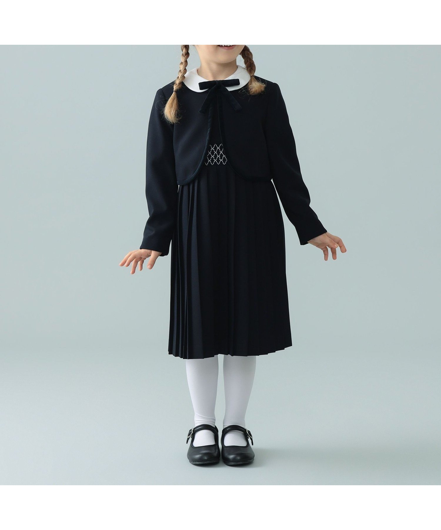 【こども ビームス/コドモ ビームス / KIDS】のCHOPIN with Kodomo BEAMS / セレモニー プリーツ アンサンブル(115~130cm) ビームスセレモニー2026 26SS 入学式 卒業式 入園式 卒園式 フォーマル 面接 式典 七五三 発表会 インテリア・キッズ・メンズ・レディースファッション・服の通販 founy(ファニー) 　ファッション　Fashion　キッズファッション　Fashion for Kids　アンサンブル　Ensemble Set　エレガント 上品　Elegant　カーディガン　Cardigan, Knitwear　シンプル　Simple, Minimal　スカラップ　Scallop, Scalloped Edge　スモッキング　Smocking, Gathered Stitching　ドット　Polka Dot, Dot Pattern　ドレス　Dress, One-Piece　パイピング　Piping, Trim Design　フォーマル　Formal, Dressy　プリーツ　Pleats, Pleated　ベルベット　Velvet, Velvety　ボレロ　Bolero, Short Cardigan　ラウンド　Round, Round Neck　リボン　Ribbon, Bow　おすすめ　Recommended / Our Picks　セレモニー　Ceremony　入学式　Entrance Ceremony　卒業式　Graduation Ceremony　結婚式　Wedding　2026年　2026　NAVY|ID: prp329100004824290 ipo3291000000035085000