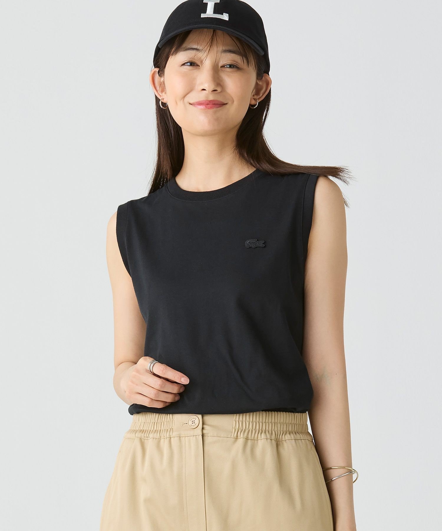 【ラコステ/LACOSTE】のノースリーブTシャツ インテリア・キッズ・メンズ・レディースファッション・服の通販 founy(ファニー) 　ファッション　Fashion　レディースファッション　Fashion for Women　トップス・カットソー　Cut & Sew Tops　キャミソール&ノースリーブ　Camisoles & Sleeveless Tops　シャツ・ブラウス・オフィスカジュアル　Elegant Blouses & Button-Ups　ロングTシャツ・Tシャツ　Longline T-Shirts & Tees　インナー　Innerwear　スマート　Smart, Elegant　センター　Center, Center Line　ノースリーブ　Sleeveless, No-Sleeve　フィット　Fit, Slim Fit　ベーシック　Basic, Essential　レギュラー　Regular, Standard Fit　ブラック|ID: prp329100004824329 ipo3291000000035085499