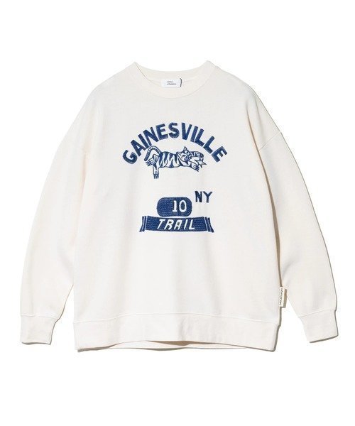 【ゴースローキャラバン/go slow caravan】のKAKELA TRANQUIL/カケラ トランクイル カレッジ刺繍ロングクルー (WOMENS) インテリア・キッズ・メンズ・レディースファッション・服の通販 founy(ファニー) 　ファッション　Fashion　レディースファッション　Fashion for Women　グラフィック　Graphic, Graphic Design　ビンテージ　Vintage, Retro Style　リメイク　Remake, Reconstructed　リラックス　Relax, Relaxed Fit　ロング　Long, Long-Length　人気　Popular, Best Seller　アイボリー|ID: prp329100004824352 ipo3291000000035085737