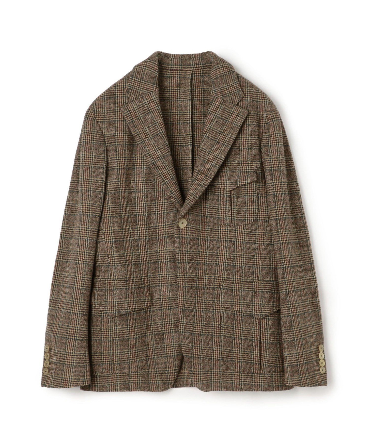 【トゥモローランド/TOMORROWLAND / MEN】のウールナイロンポリウレタン 2WAYストレッチ シングルブレステッド 2Bジャケット インテリア・キッズ・メンズ・レディースファッション・服の通販 founy(ファニー) 　ファッション　Fashion　メンズファッション　Fashion for Men　ジャケット　Jacket, Outerwear　ストレッチ　Stretch, Stretchy Fabric　セットアップ　Set-Up, Coordinated Outfit　チェック　Check, Plaid, Tartan　ハウンドトゥース　Houndstooth, Dogtooth Check　ポケット　Pocket, Pocket Detail　46 グレンチェック|ID: prp329100004824355 ipo3291000000035085750