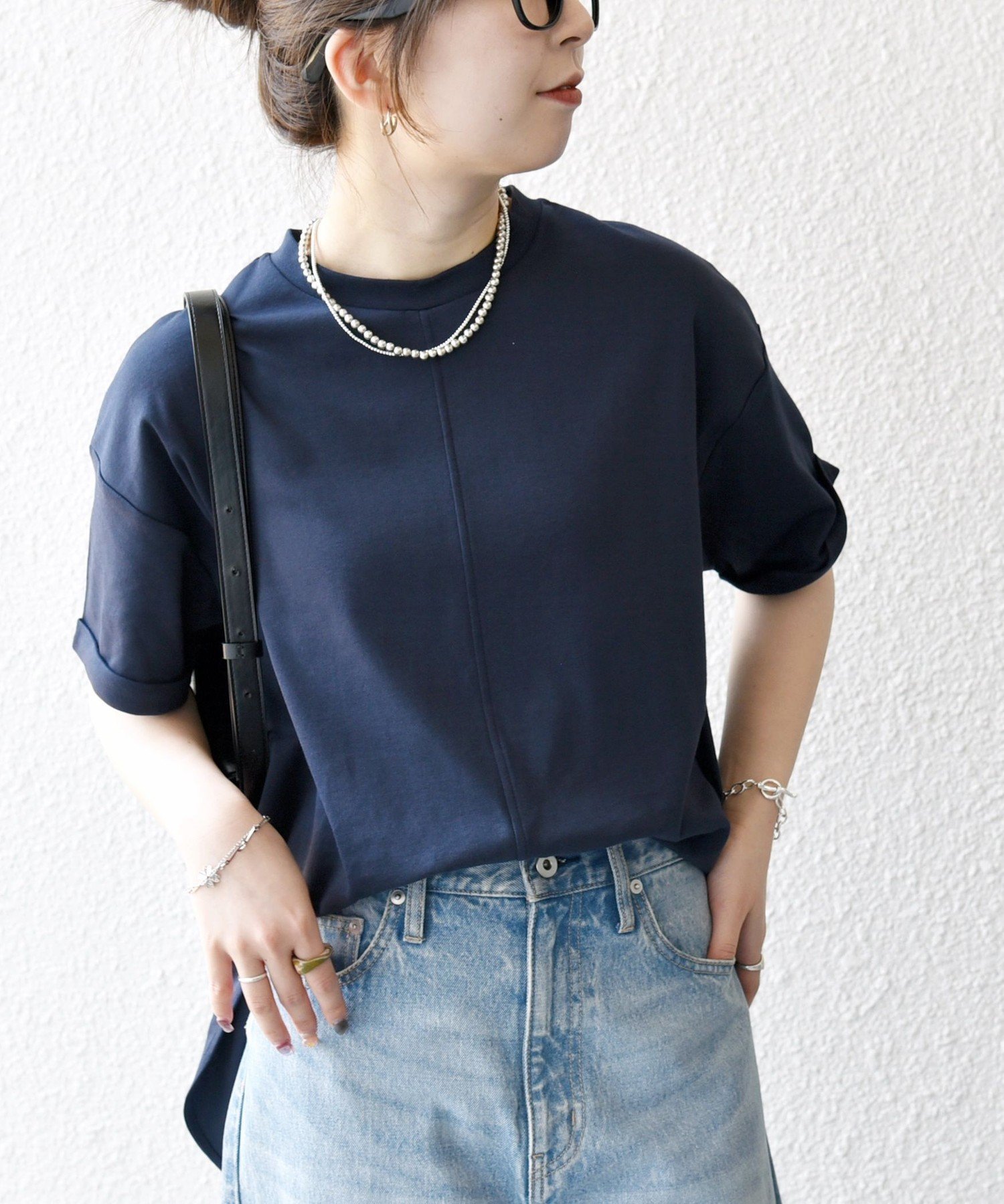 【シップス フォー ウィメン/SHIPS】のSHIPS any 接触冷感/汗染み防止加工/洗濯機可能 スリット ルーズ チュニック TEE インテリア・キッズ・メンズ・レディースファッション・服の通販 founy(ファニー) 　ファッション　Fashion　レディースファッション　Fashion for Women　トップス・カットソー　Cut & Sew Tops　洗える　Machine Washable　スリット　Slit, Slit Detail　チュニック　Tunic, Long Top　バランス　Balance, Style Balance　フロント　Front, Front Design　ルーズ　Loose, Oversized　ロング　Long, Long-Length　ワイド　Wide, Wide Fit　2025年　2025　2025-2026秋冬・A/W　Autumn/Winter 2025–26 AW25–26　ネイビー|ID: prp329100004824364 ipo3291000000035085875