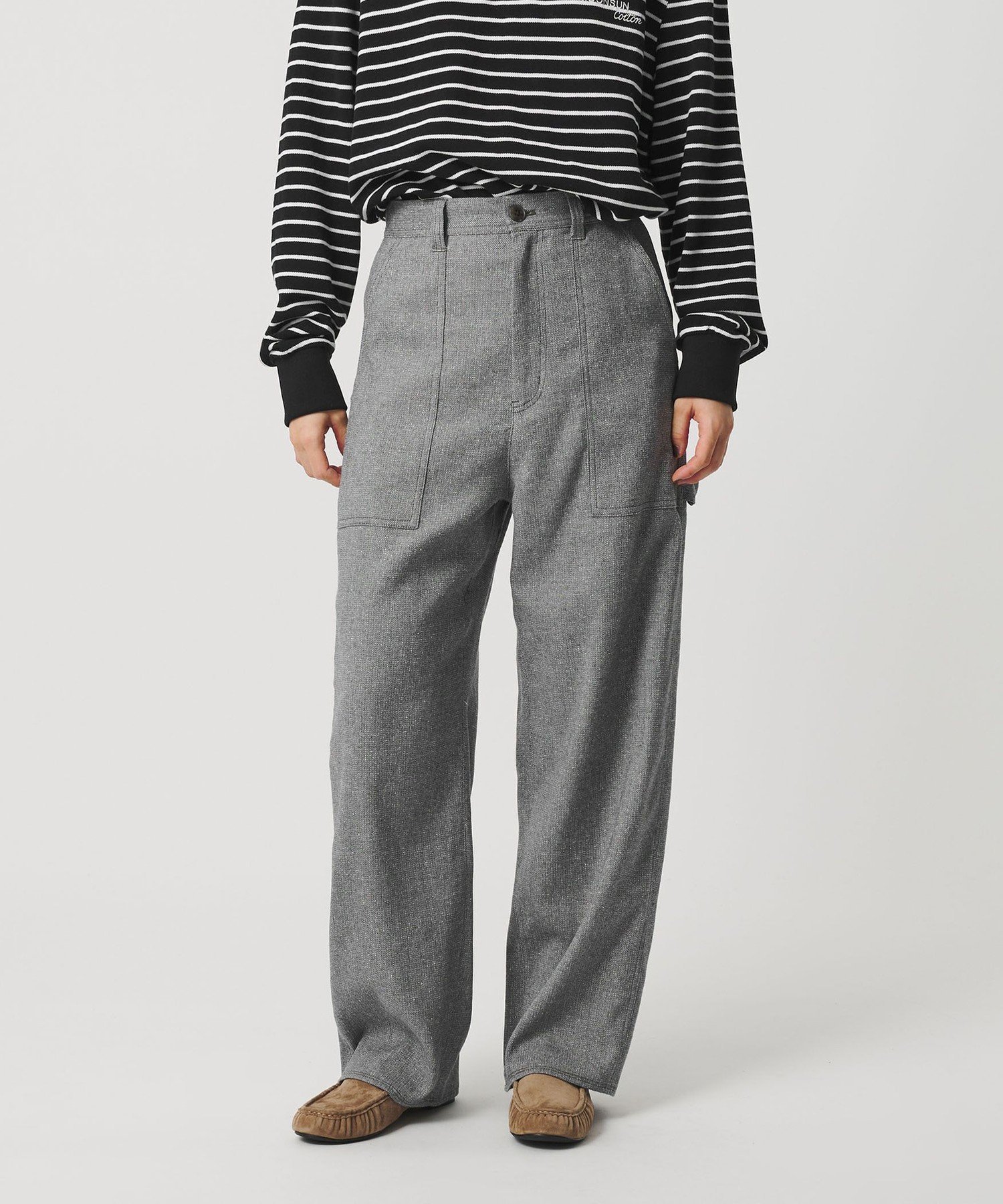 【ビューティ&ユース ユナイテッドアローズ/BEAUTY&YOUTH / UNITED ARROWS】のネップツイード ペインターパンツ ウォッシャブル インテリア・キッズ・メンズ・レディースファッション・服の通販 founy(ファニー) 　ファッション　Fashion　レディースファッション　Fashion for Women　パンツ　Pants & Trousers　ウォッシャブル　Machine Washable　カーディガン　Cardigan, Knitwear　クラシカル　Classical, Vintage-Inspired　クラシック　Classic, Timeless Style　鹿の子　Piqué, Kanoko Fabric　シルク　Silk, 100% Silk　スカーフ　Scarf, Neckwear　ツイード　Twill, Twill Weave　ネップ　Nepp, Slub Yarn　フィット　Fit, Slim Fit　ミックス　Mix, Mixed Style　A/W・秋冬　Autumn/Winter　おすすめ　Recommended / Our Picks　MD.GRAY|ID: prp329100004824399 ipo3291000000035086218