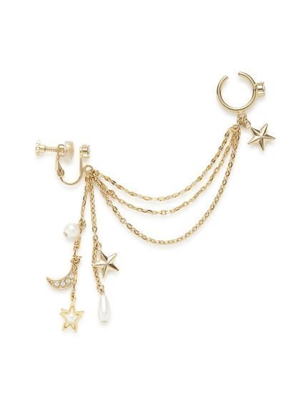 【ファーファー/FURFUR】のスターモチーフイヤリング インテリア・キッズ・メンズ・レディースファッション・服の通販 founy(ファニー) 　ファッション　Fashion　レディースファッション　Fashion for Women　ジュエリー　Jewelry　ファッションリング　Fashion Rings　イヤリング・フープ・ドロップタイプ　Hoop, Drop & Clip Earrings　イヤリング　Earrings　クリスタル　Crystal, Swarovski　スマート　Smart, Elegant　チェーン　Chain, Chain Strap　チャーム　Charm, Pendant　パール　Pearl, Pearl Accent　ロマンティック　Romantic, Feminine Style　GLD[017]|ID: prp329100004824460 ipo3291000000035086807