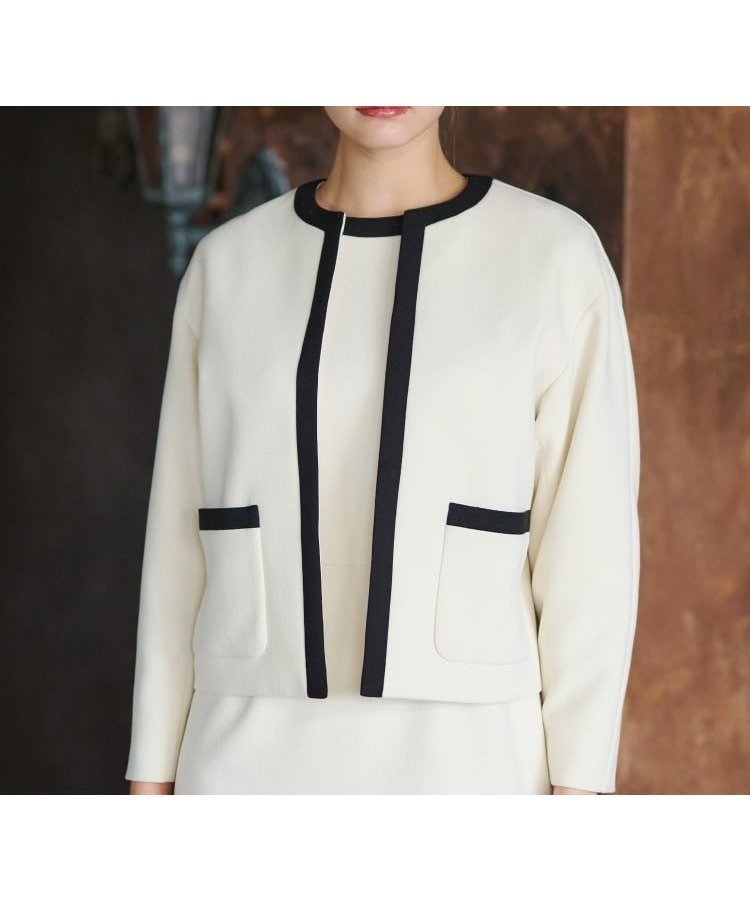 【ドレステリア/DRESSTERIOR】の【セットアップ可】バイカラーショートジャケット 人気、トレンドファッション・服の通販 founy(ファニー) 　ファッション　Fashion　レディースファッション　Fashion for Women　アウター　Coat / Outerwear Collection　レディースジャケット・軽アウター　Jackets　コンパクト　Compact, Small Size　ショート　Short, Short Length　ジャケット　Jacket, Outerwear　セットアップ　Set-Up, Coordinated Outfit　セレモニー　Ceremony　ドレス　Dress, One-Piece　ポケット　Pocket, Pocket Detail　エレガント 上品　Elegant　定番　Standard, Basic Item　 other-1|ID: prp329100004824481 ipo3291000000035086939